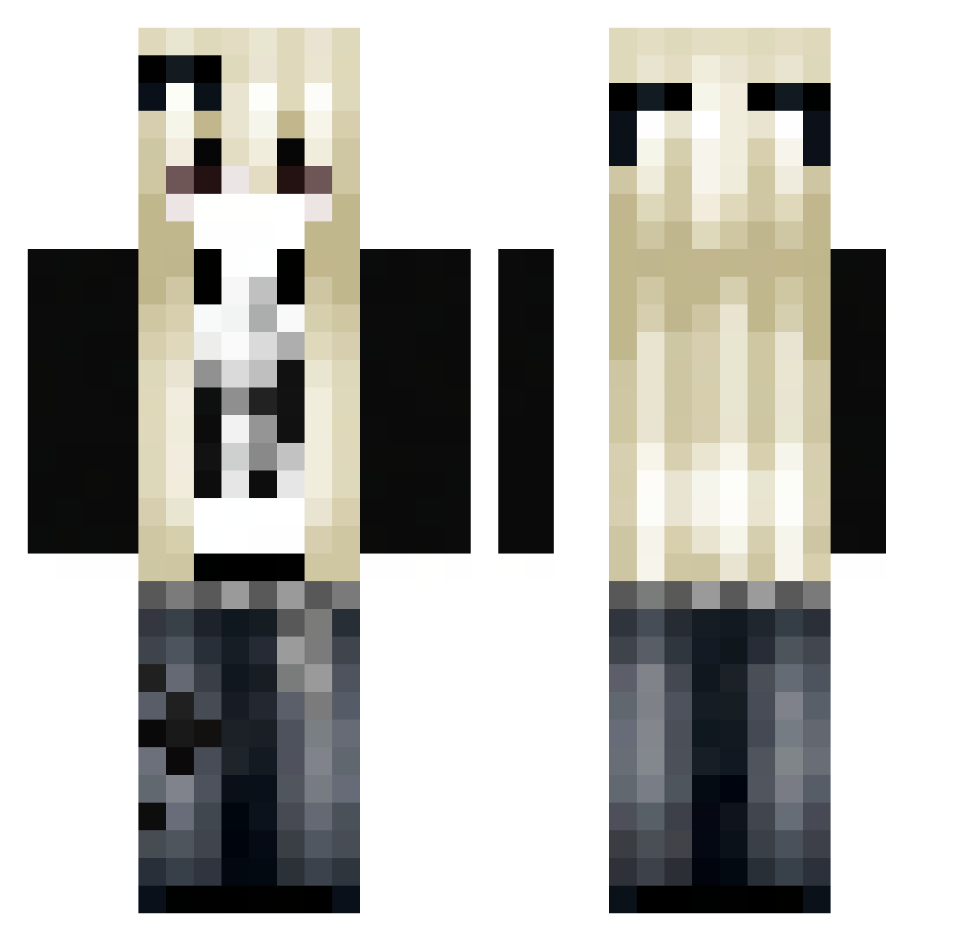 Yoshikire Minecraft skin, front and back view