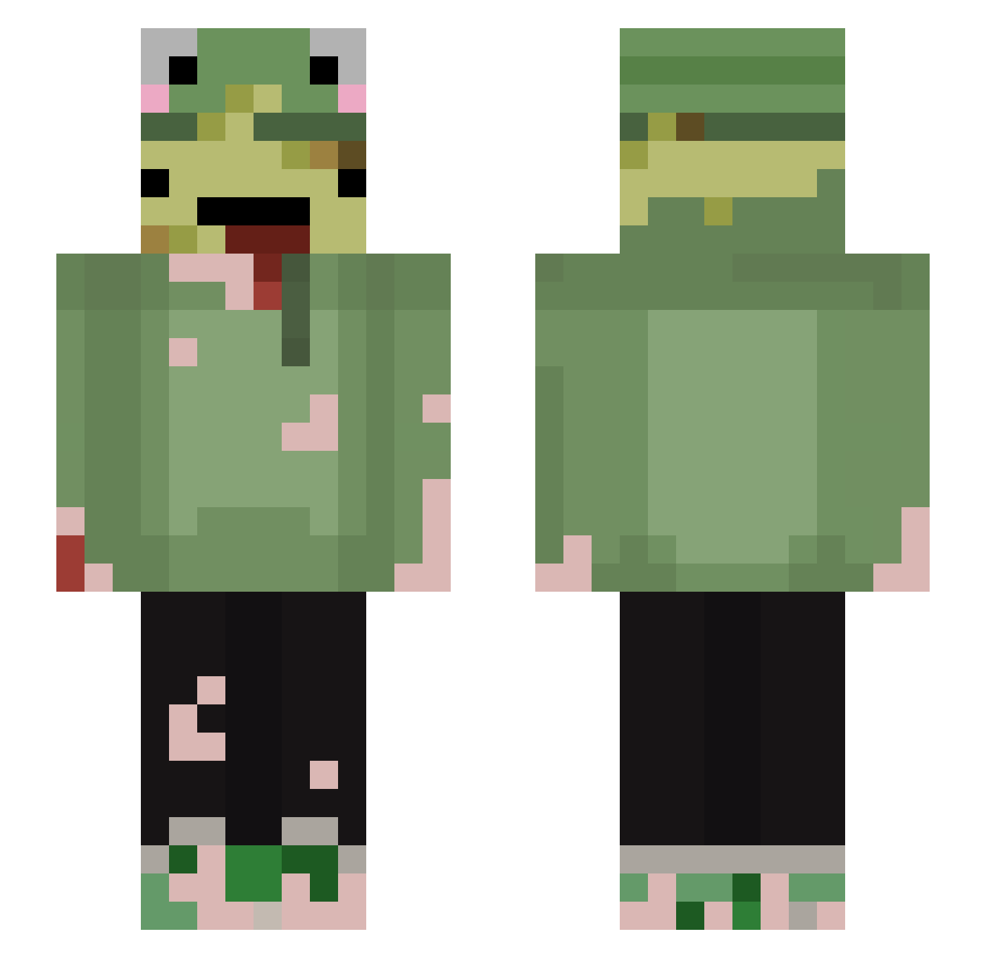 Yo_Banana_Boy Minecraft skin, front and back view