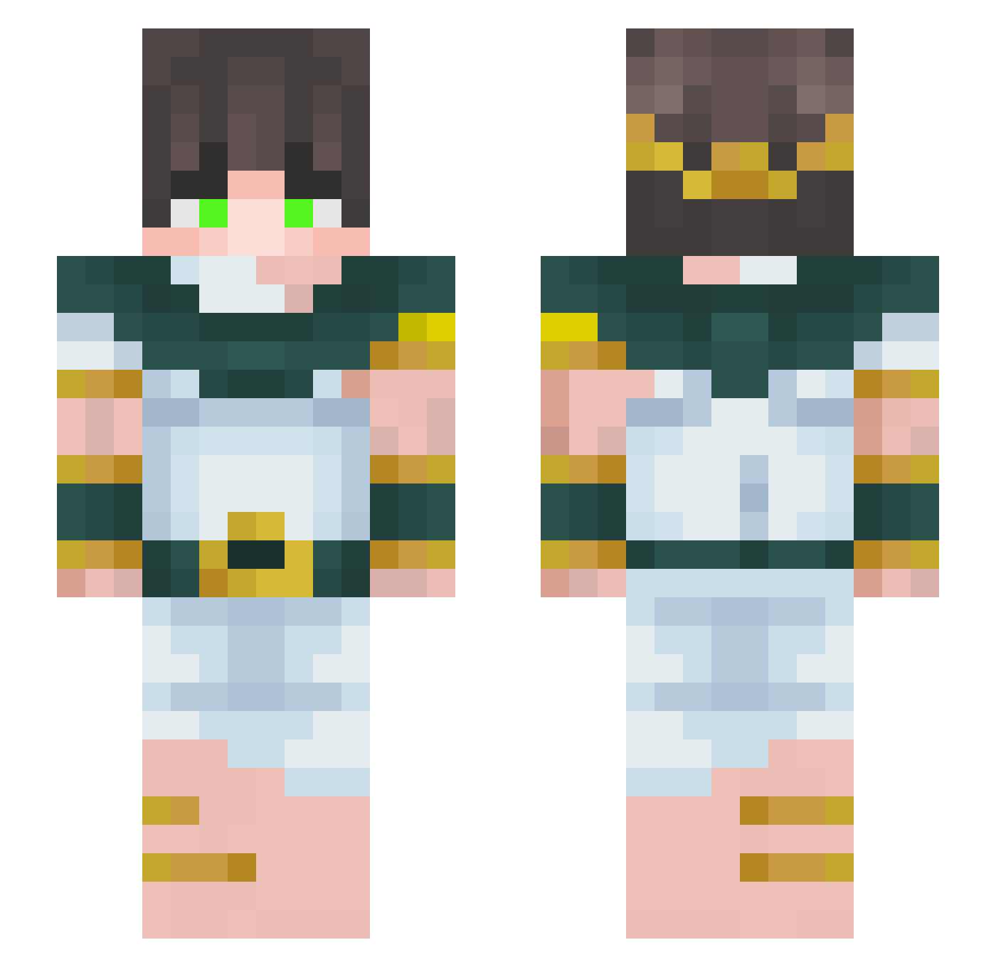 ChummierSloth8 Minecraft skin, front and back view