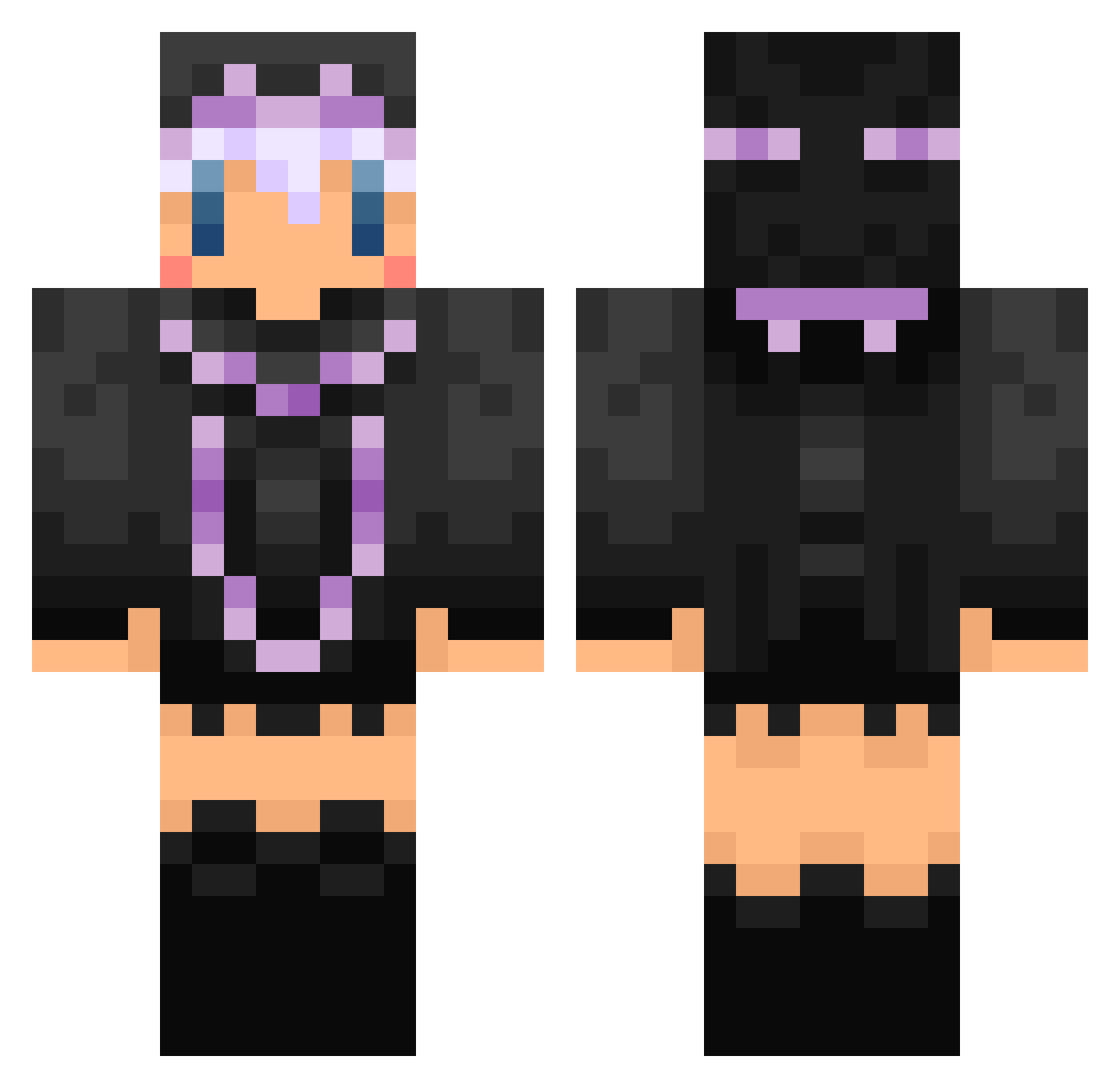 chawan Minecraft skin, front and back view
