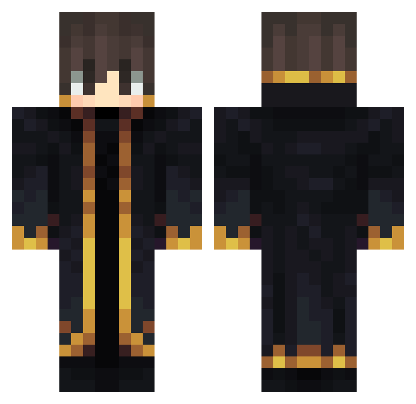 Shirius Minecraft skin, front and back view