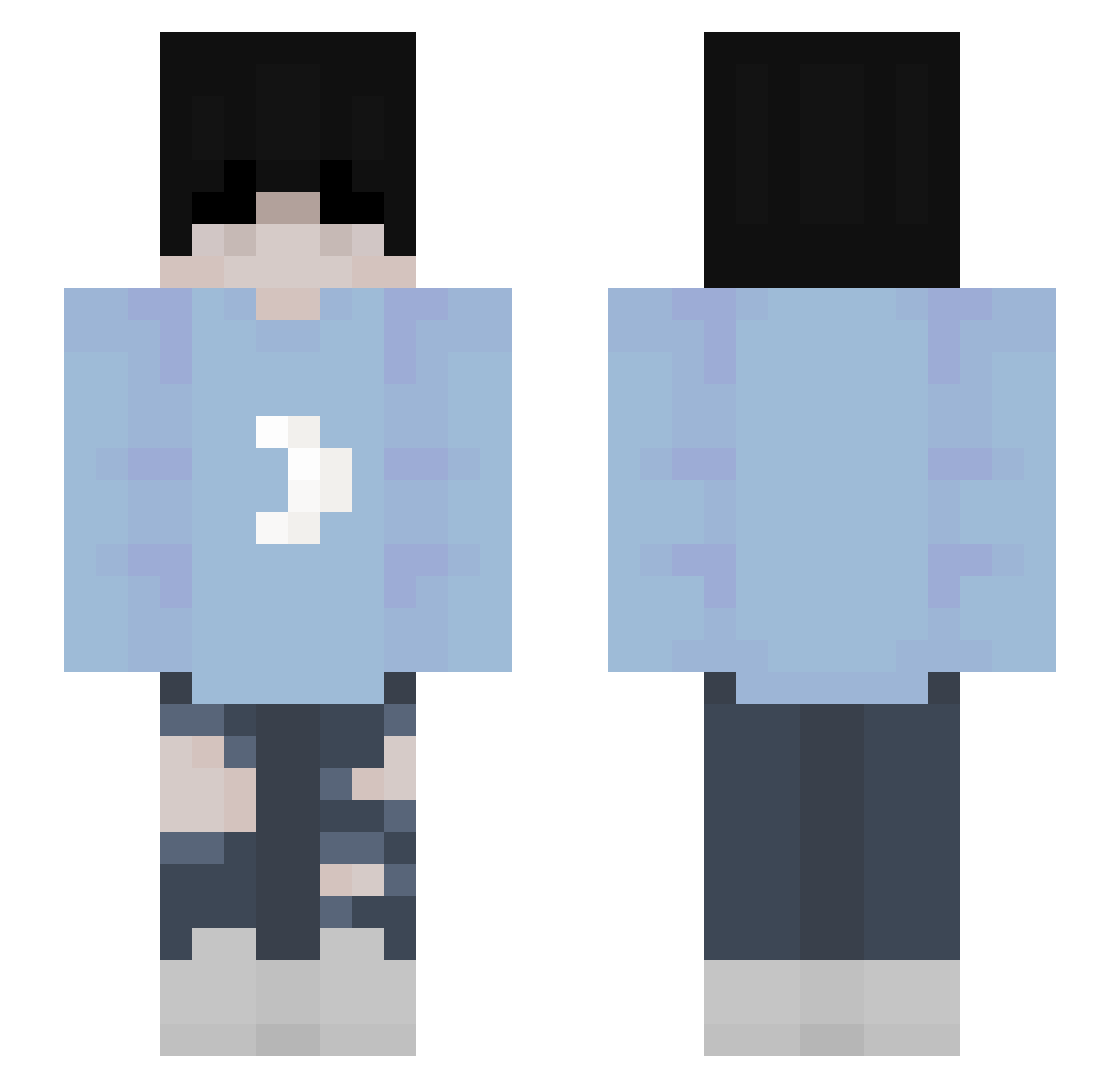 Strew Minecraft skin, front and back view