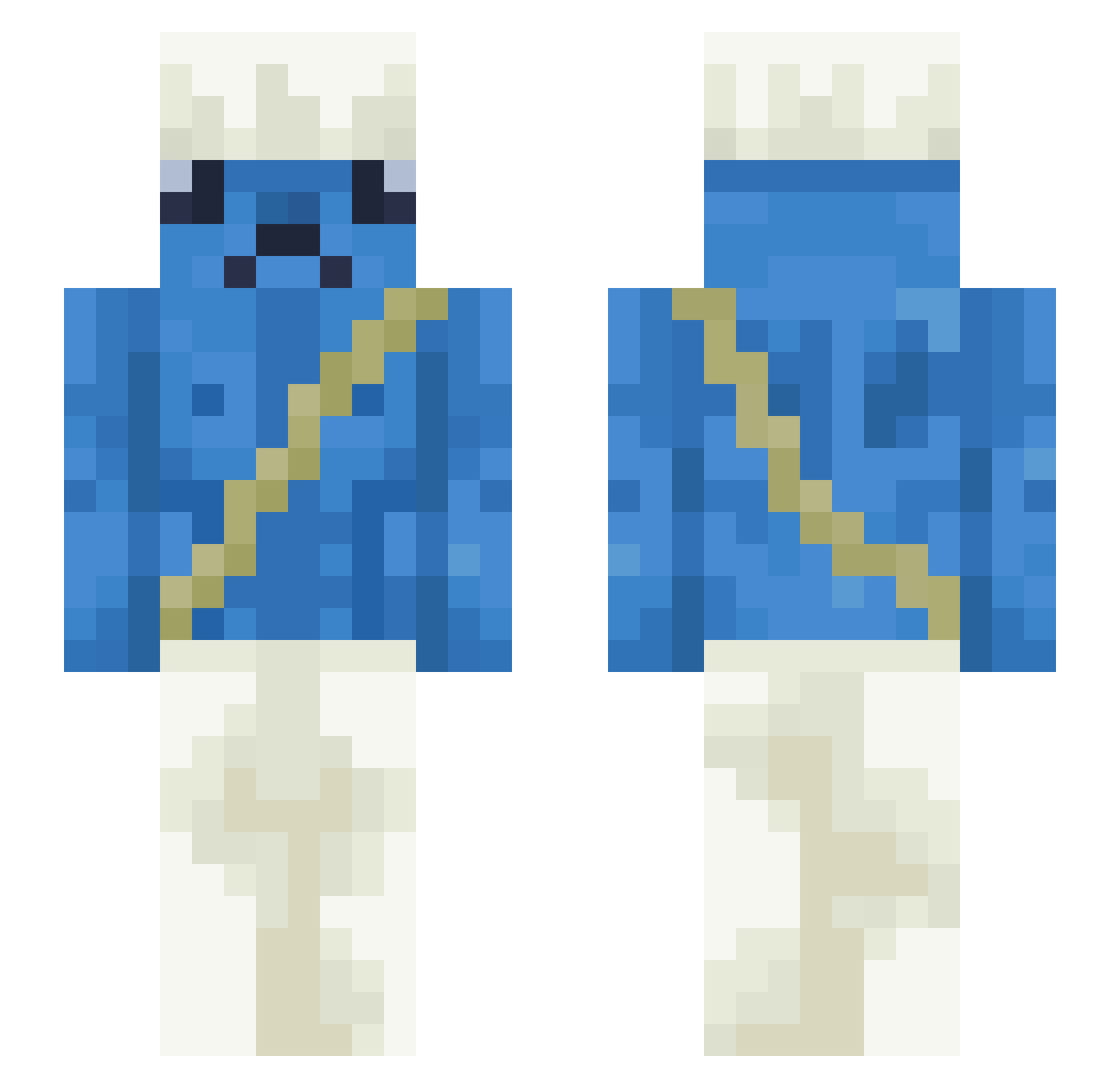 Ye11o_ Minecraft skin, front and back view
