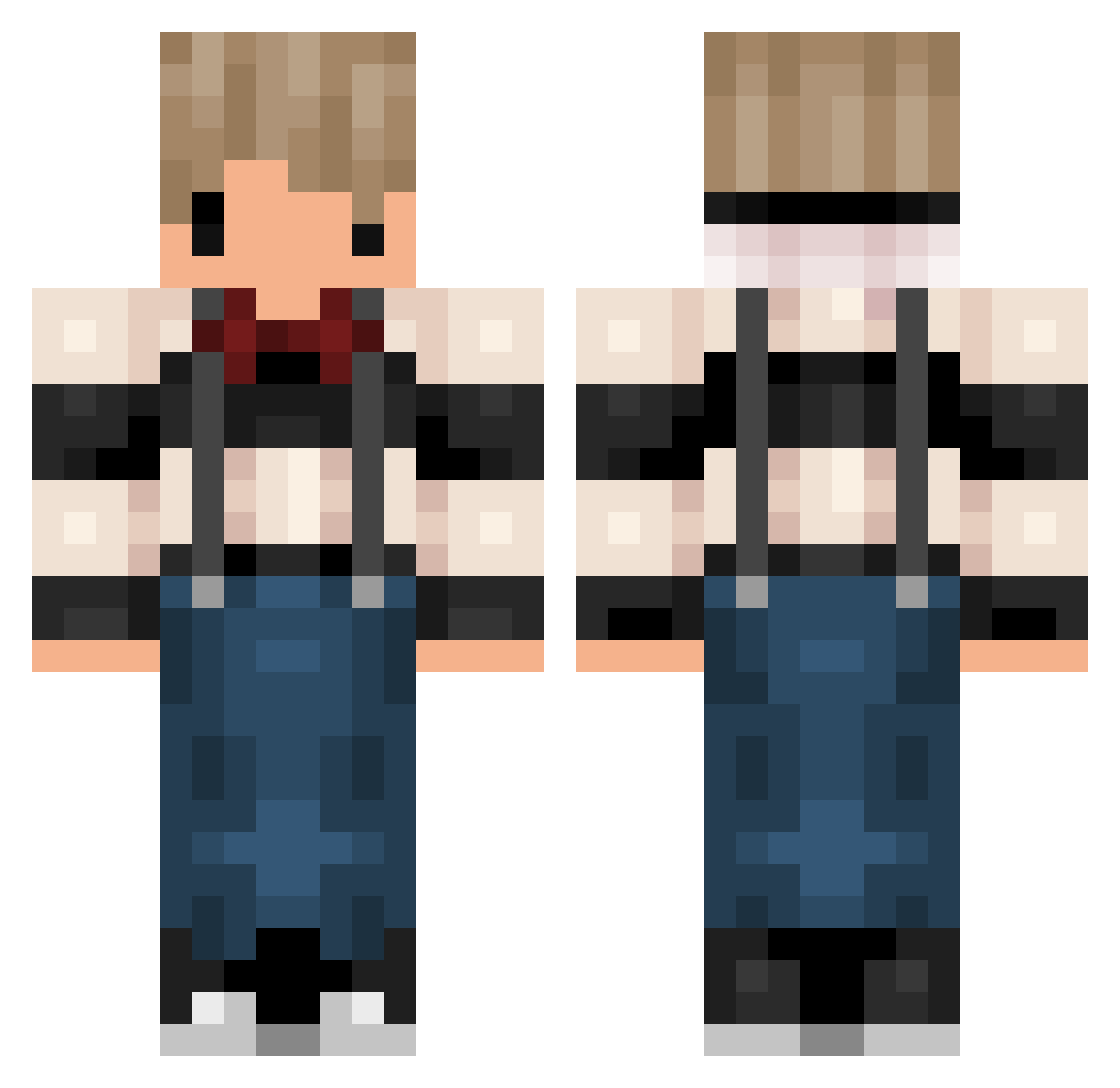 BadOmens Minecraft skin, front and back view
