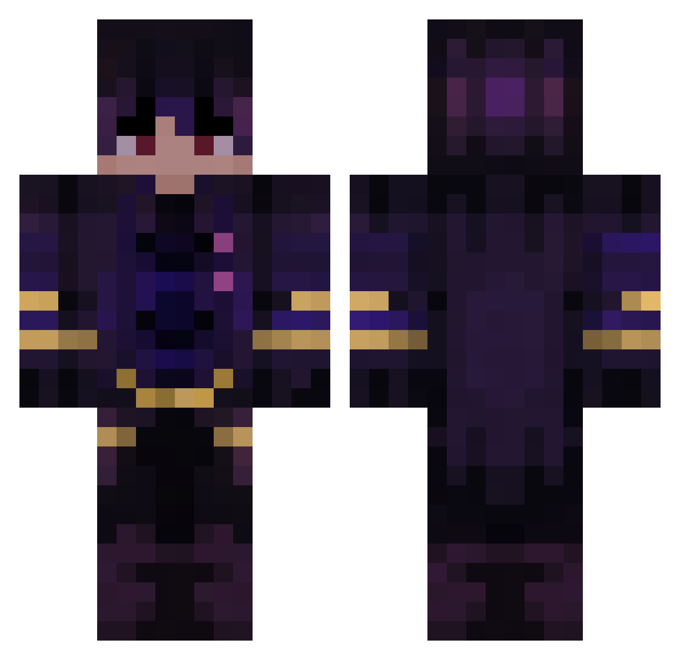 ZypeArts Minecraft skin, front and back view