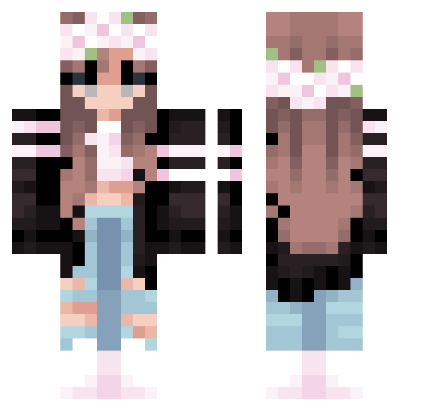 Viability Minecraft skin, front and back view