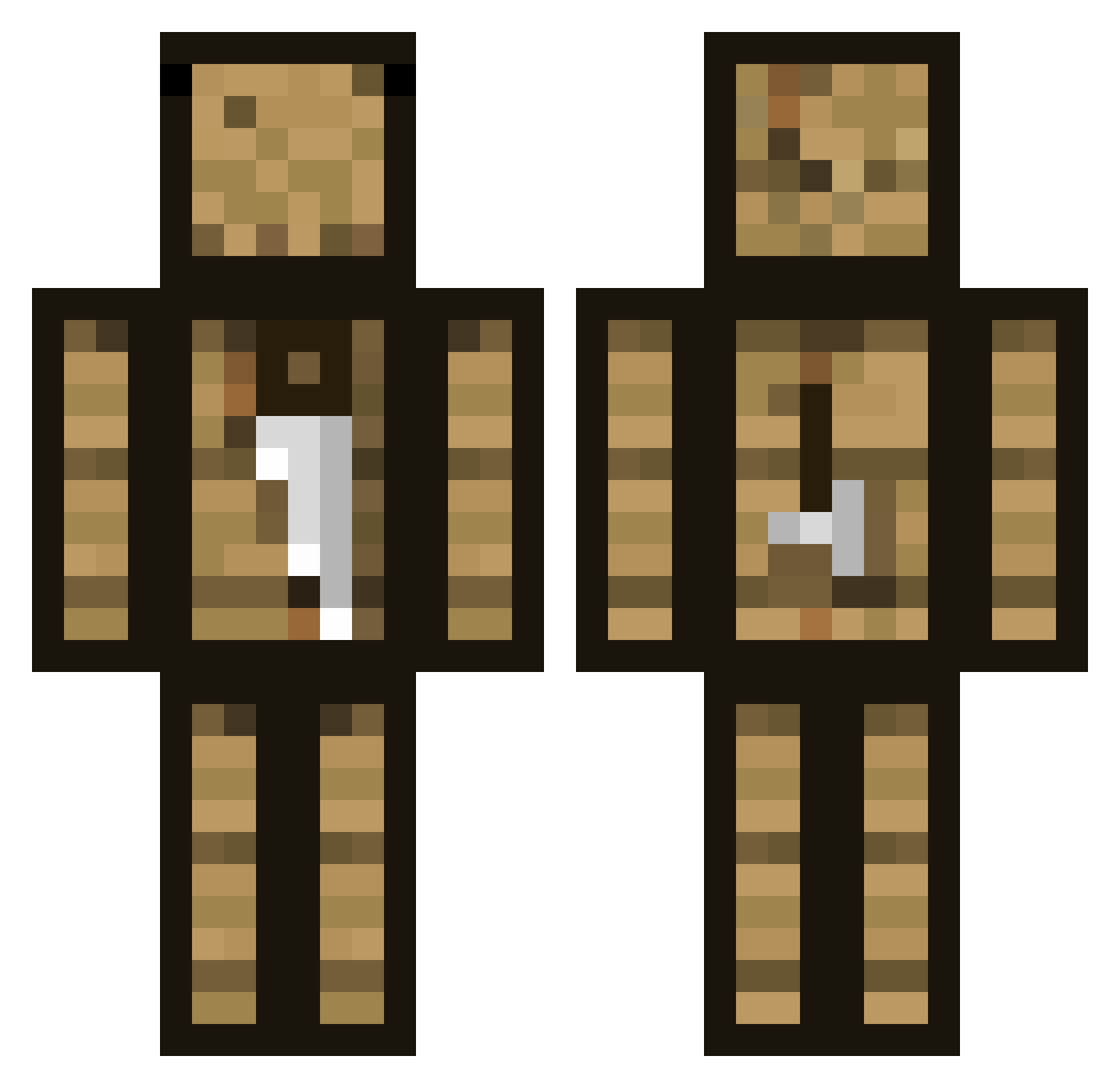 Lenela Minecraft skin, front and back view