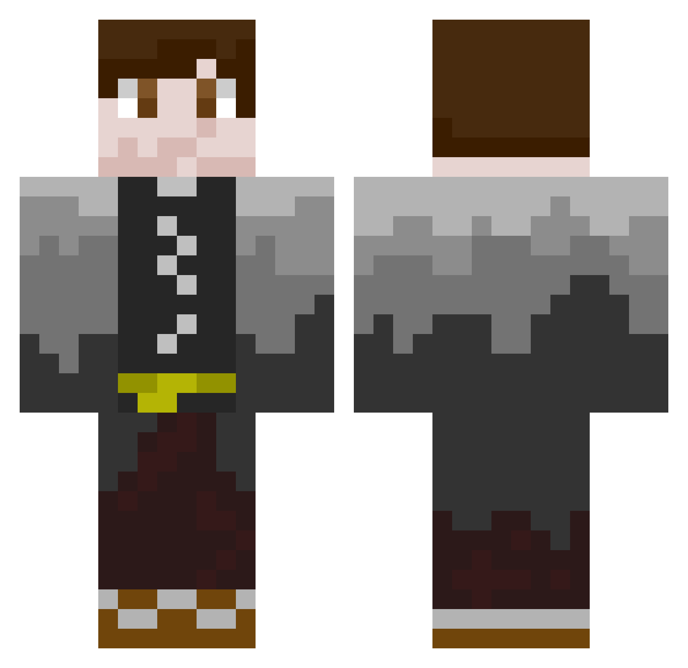 RefTeco Minecraft skin, front and back view