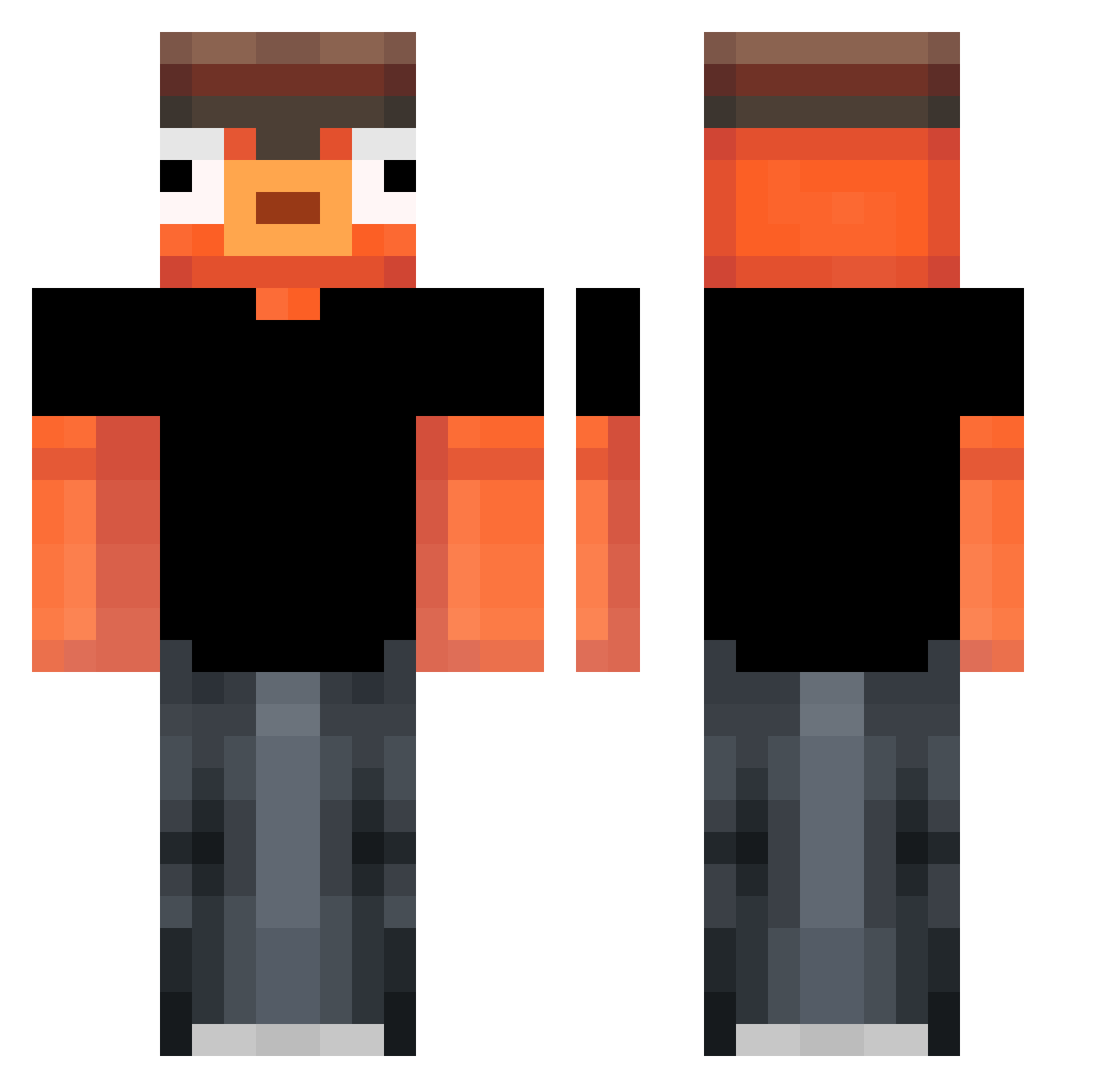 Cunhasurfer Minecraft skin, front and back view