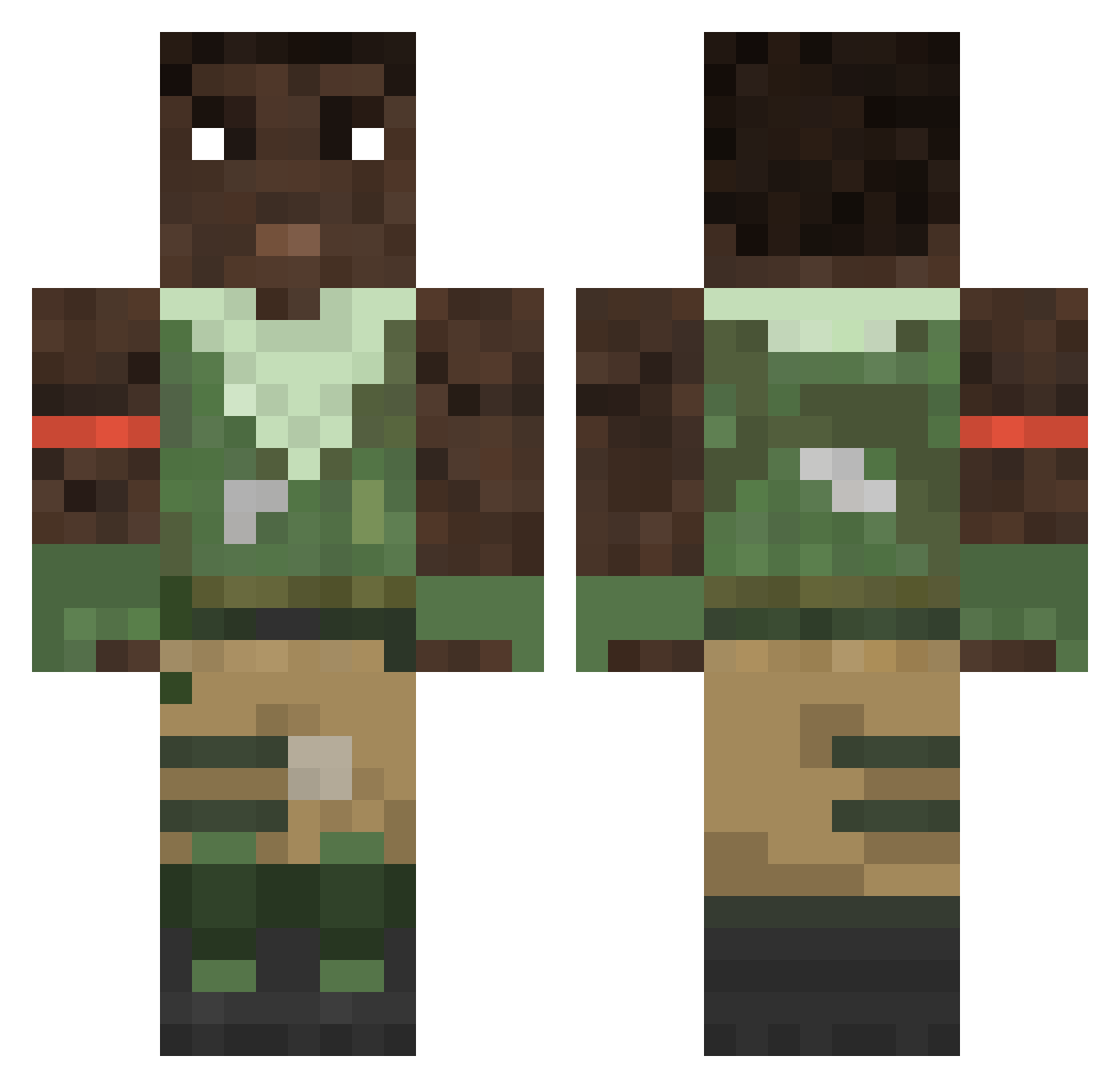 Trikoustoo Minecraft skin, front and back view
