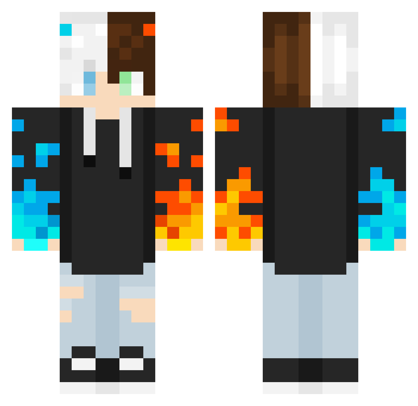 SmellyToeSniffer Minecraft skin, front and back view