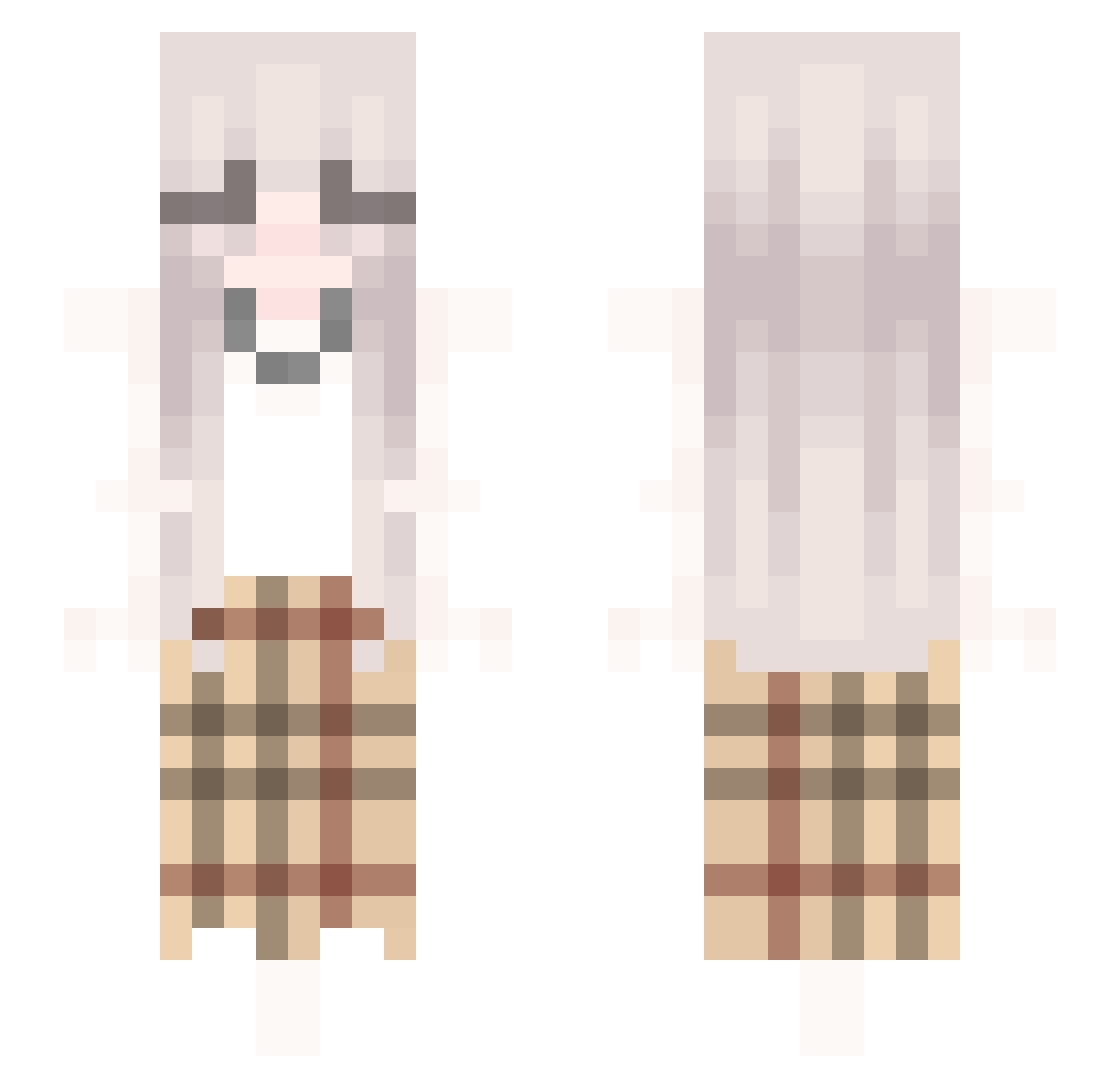 ellabomin Minecraft skin, front and back view