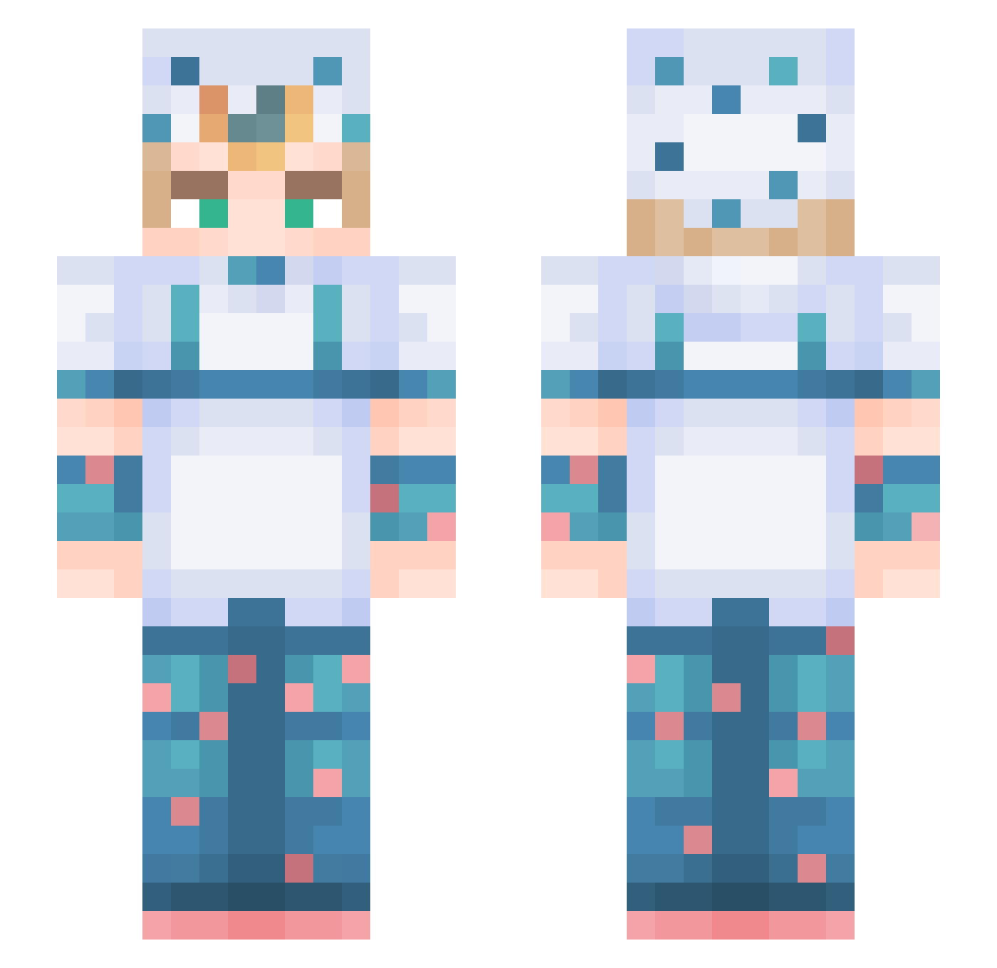 Johnnyx Minecraft skin, front and back view