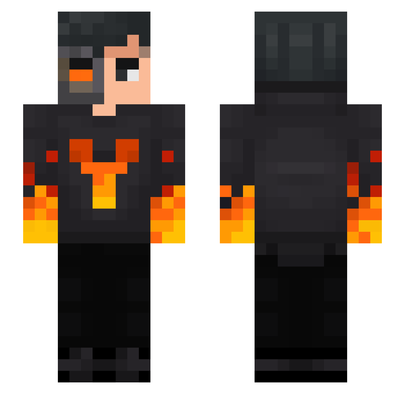 YohenMC Minecraft skin, front and back view