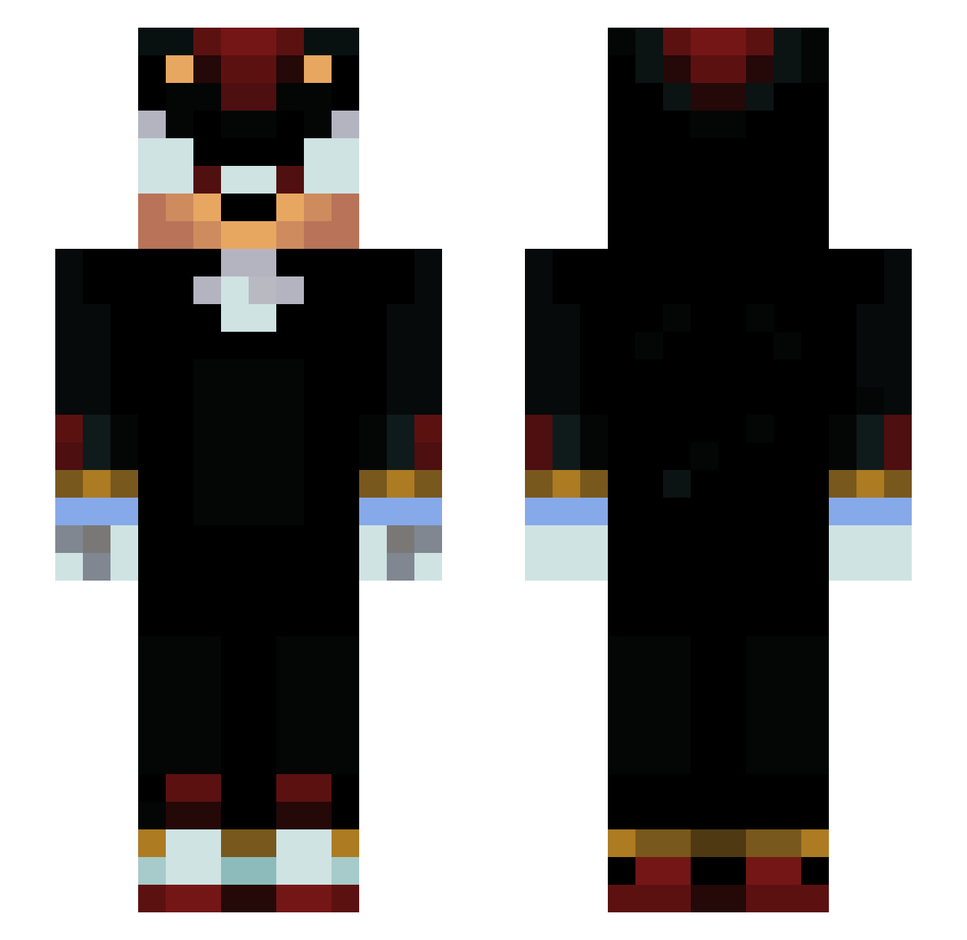 Veeterr Minecraft skin, front and back view