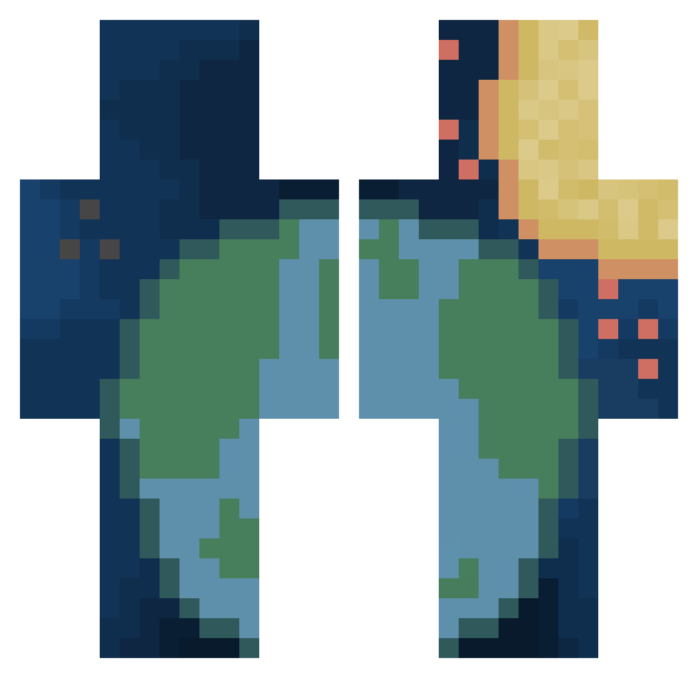 Koa_crow Minecraft skin, front and back view