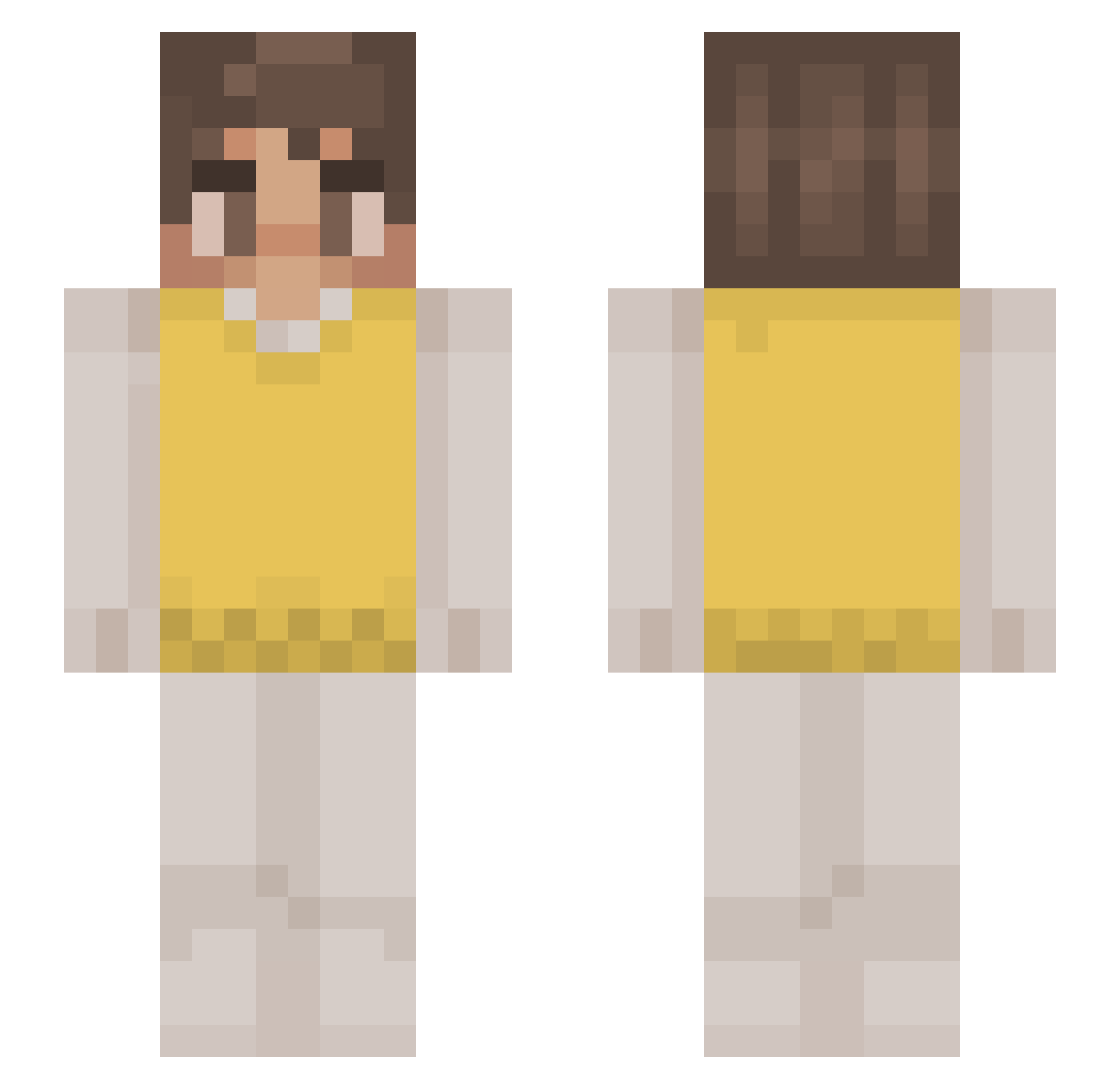 Goyfiver Minecraft skin, front and back view