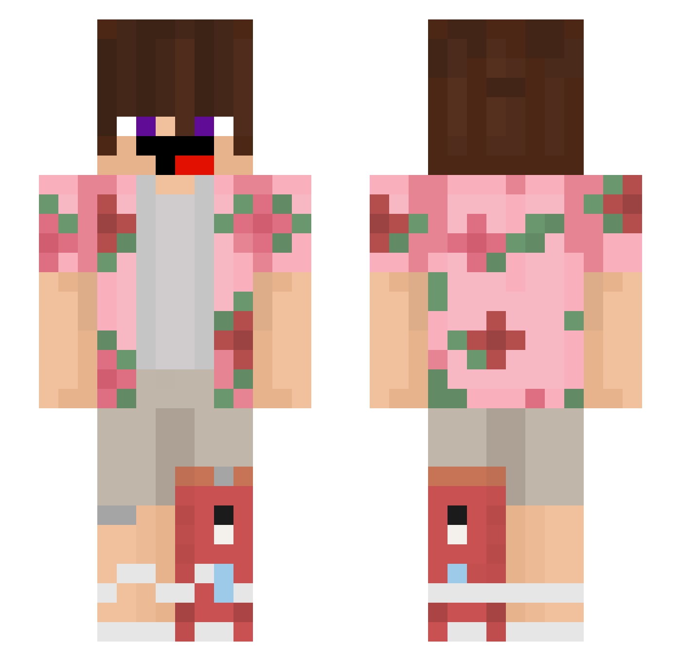 HappyDappy Minecraft skin, front and back view