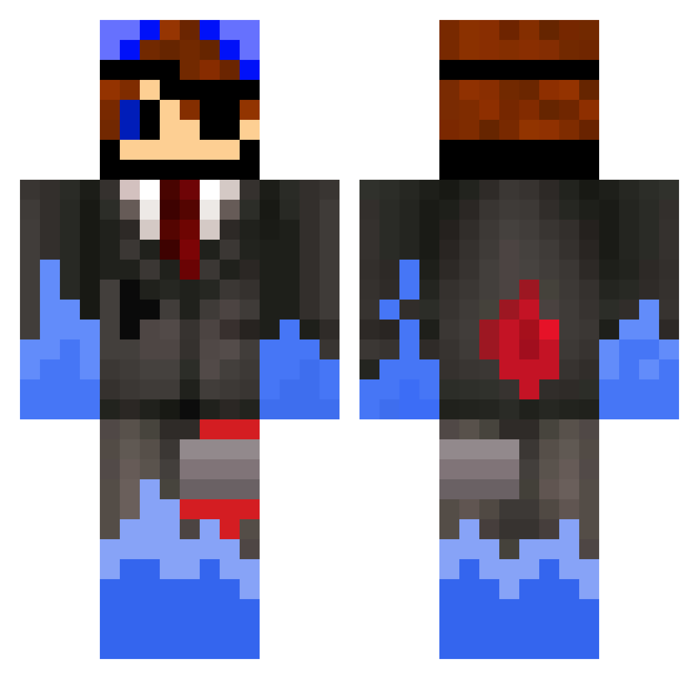 SilhouetteDelta Minecraft skin, front and back view