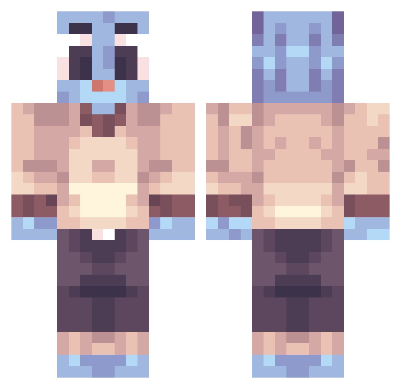 KFI Minecraft skin, front and back view