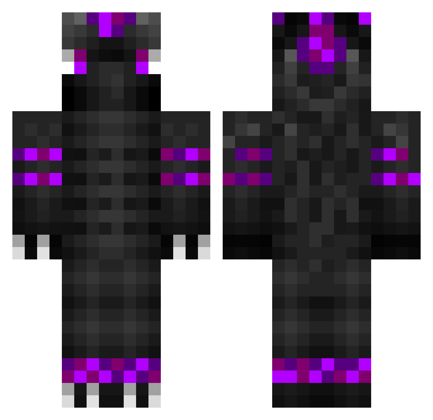 RAINNFORCE Minecraft skin, front and back view