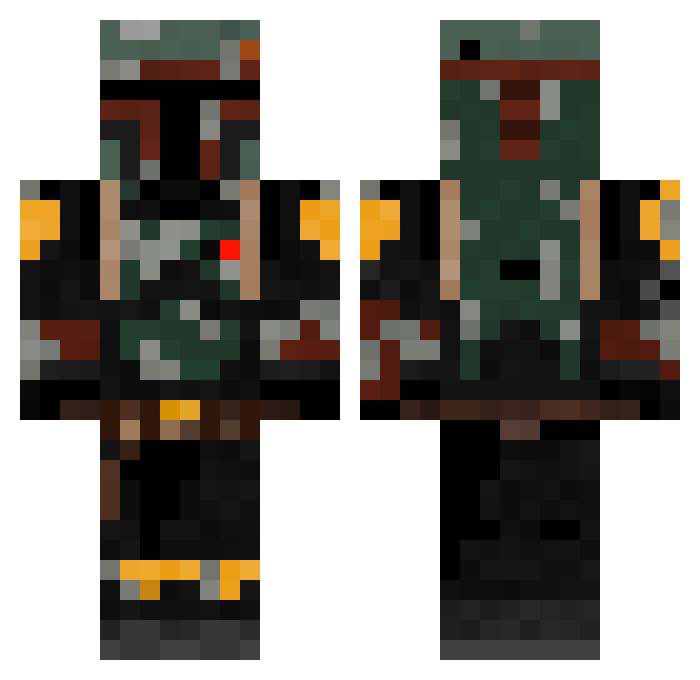 minoschess Minecraft skin, front and back view