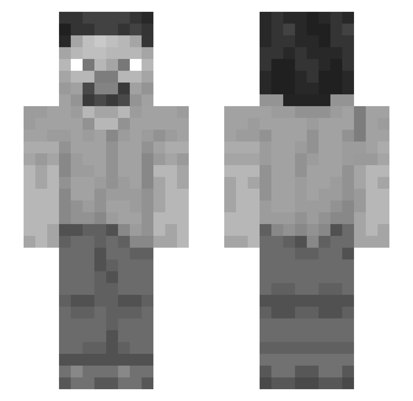 wpn2 Minecraft skin, front and back view