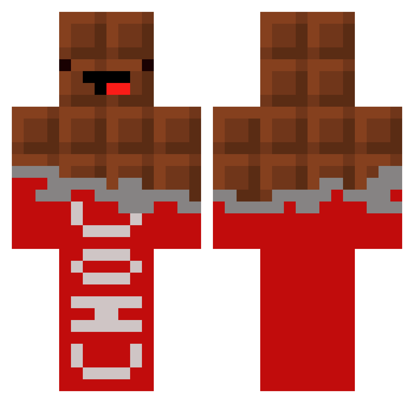 RibbonPhoenix Minecraft skin, front and back view