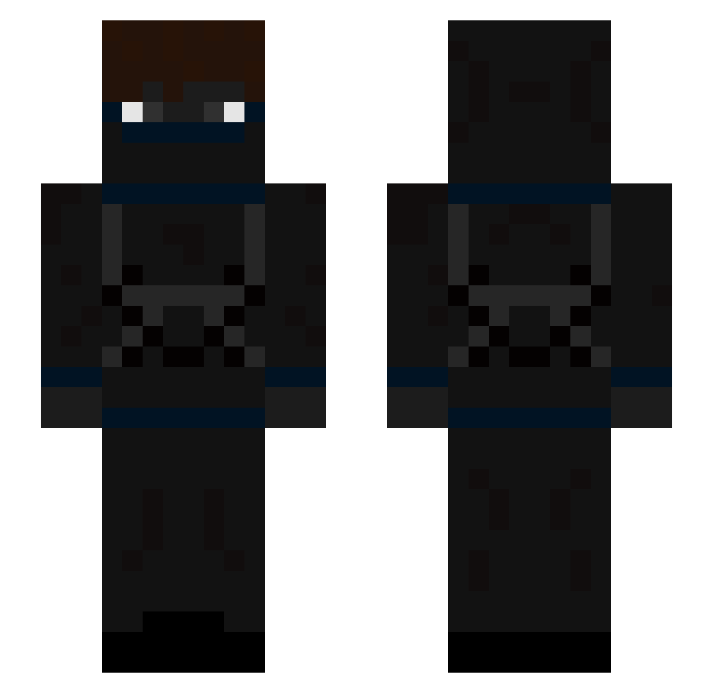 vcmpty Minecraft skin, front and back view