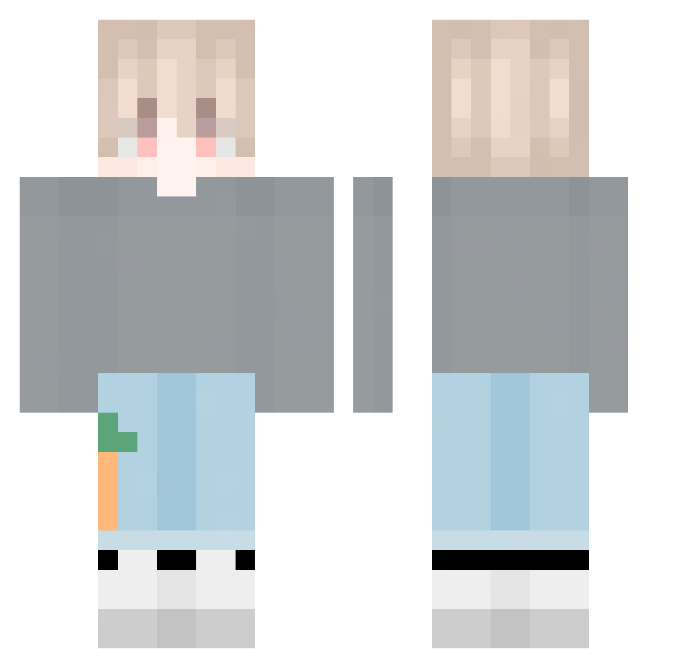 TXB_DEMON Minecraft skin, front and back view