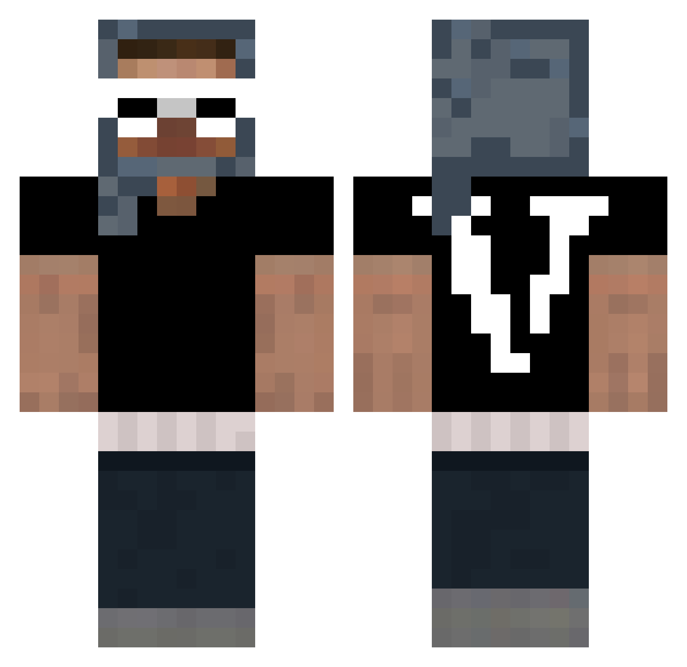 destructivedave Minecraft skin, front and back view