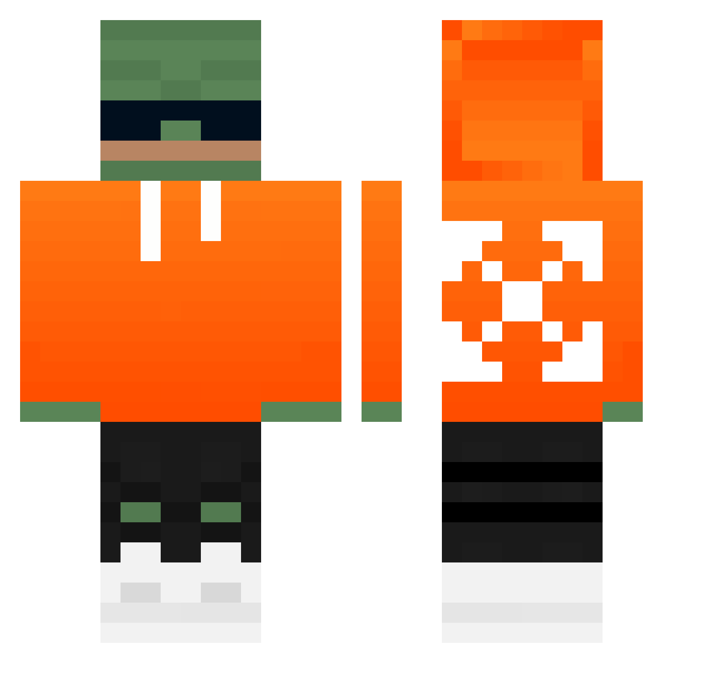 chwippe Minecraft skin, front and back view