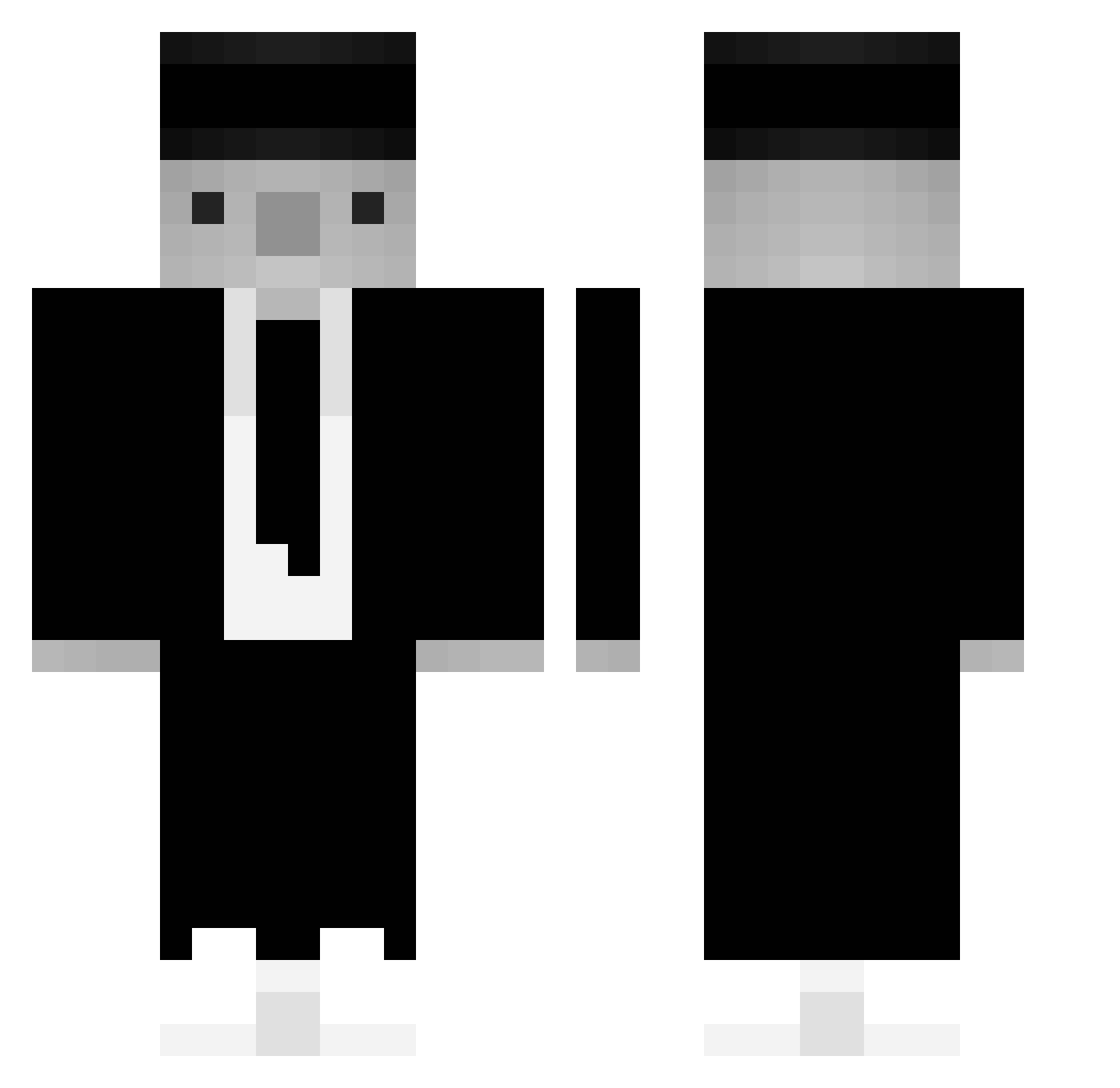 WxLzz Minecraft skin, front and back view