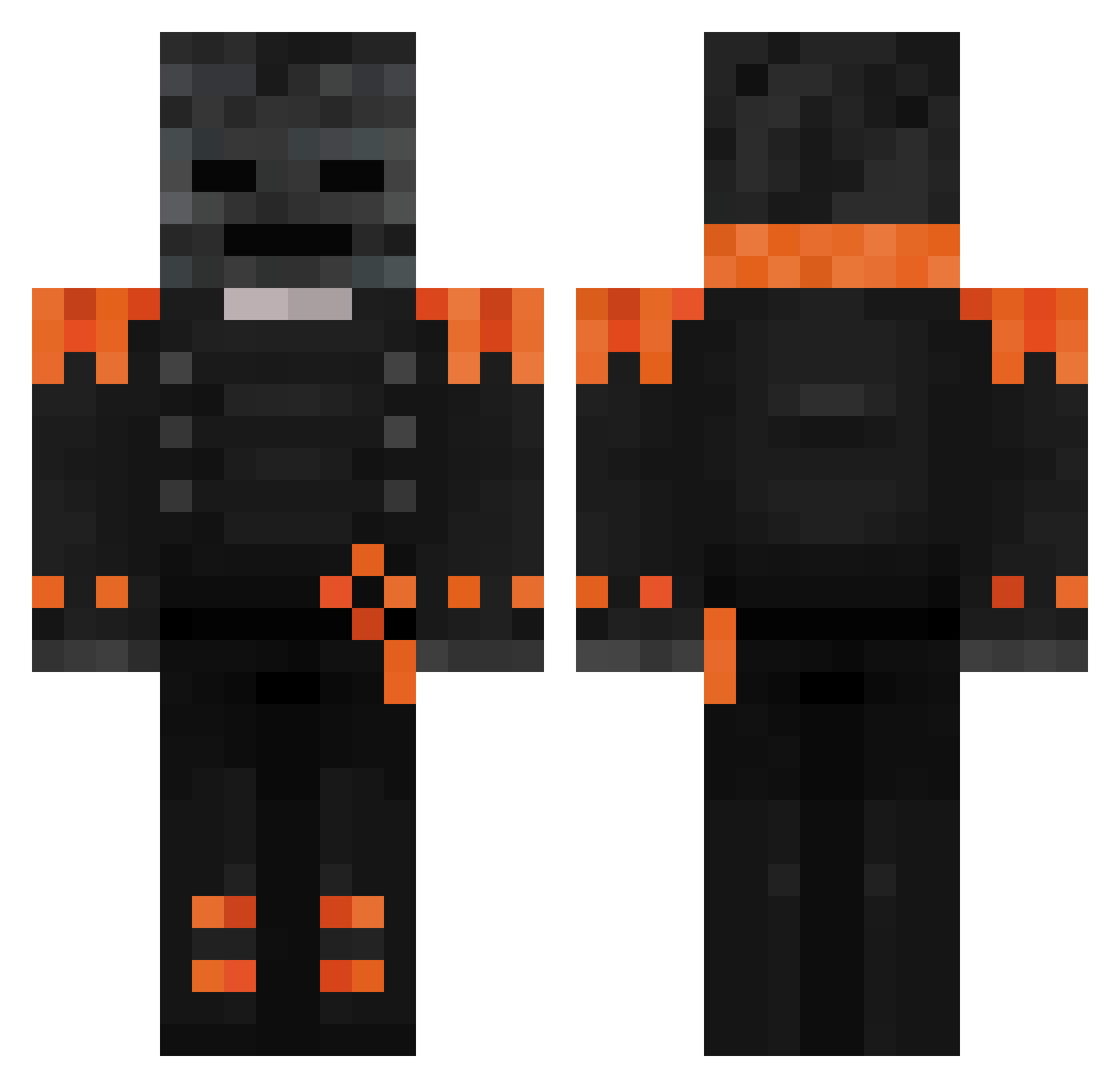 Folli9 Minecraft skin, front and back view