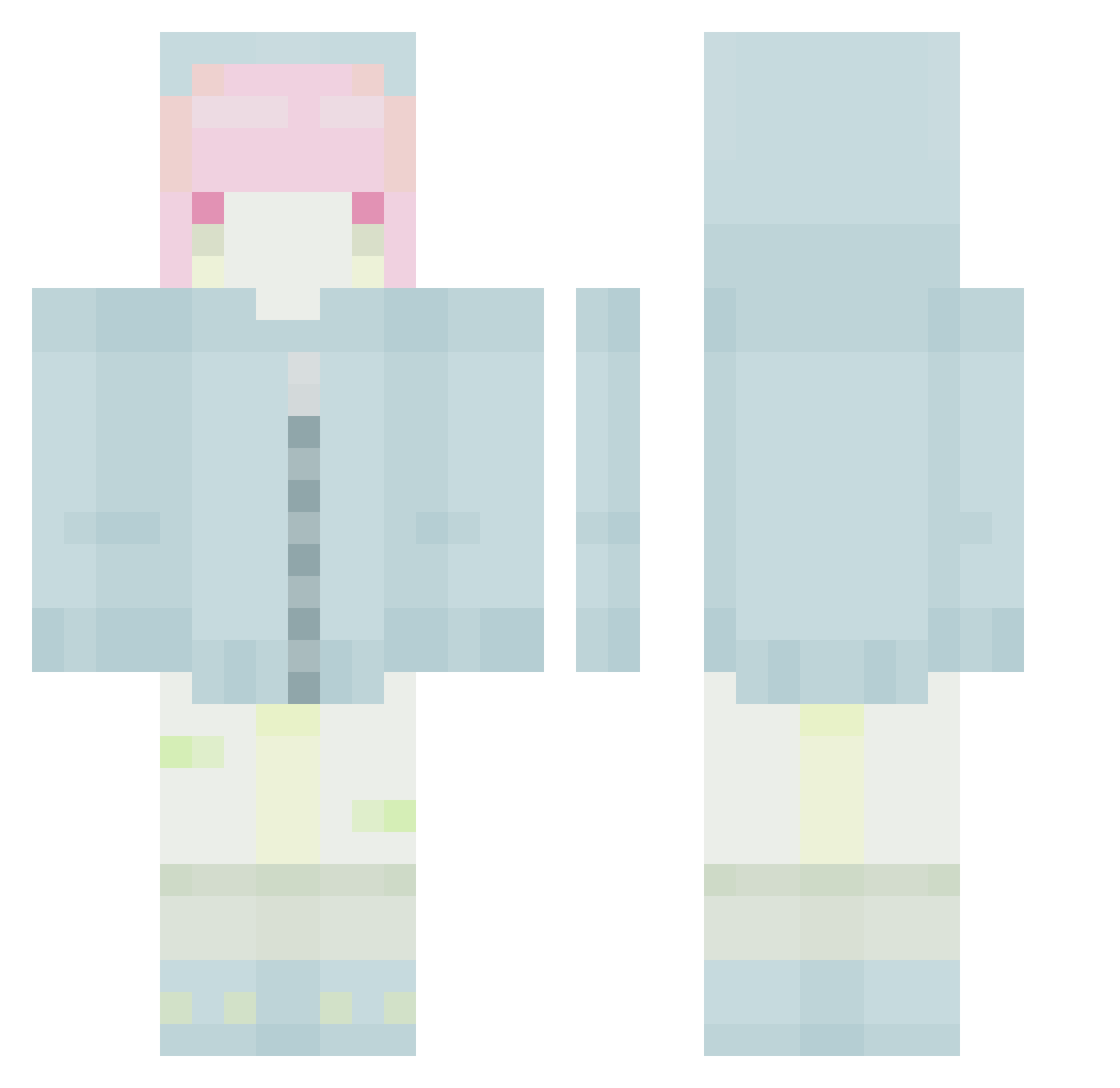 tingz Minecraft skin, front and back view