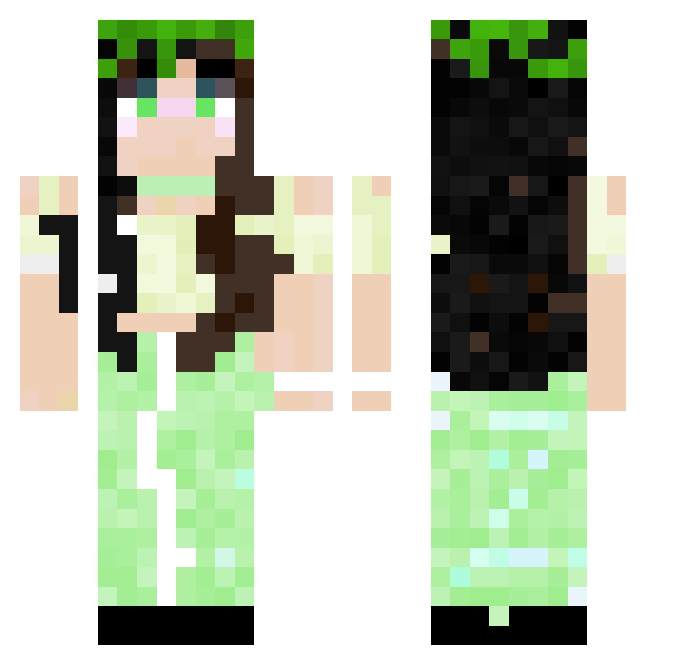 1239d Minecraft skin, front and back view