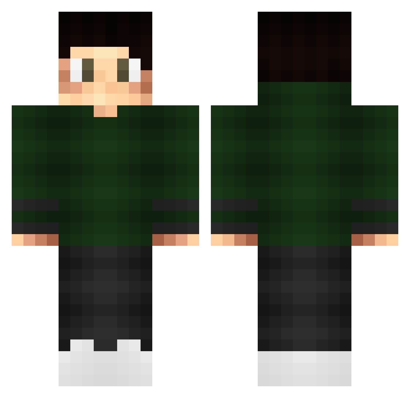 Risherix Minecraft skin, front and back view