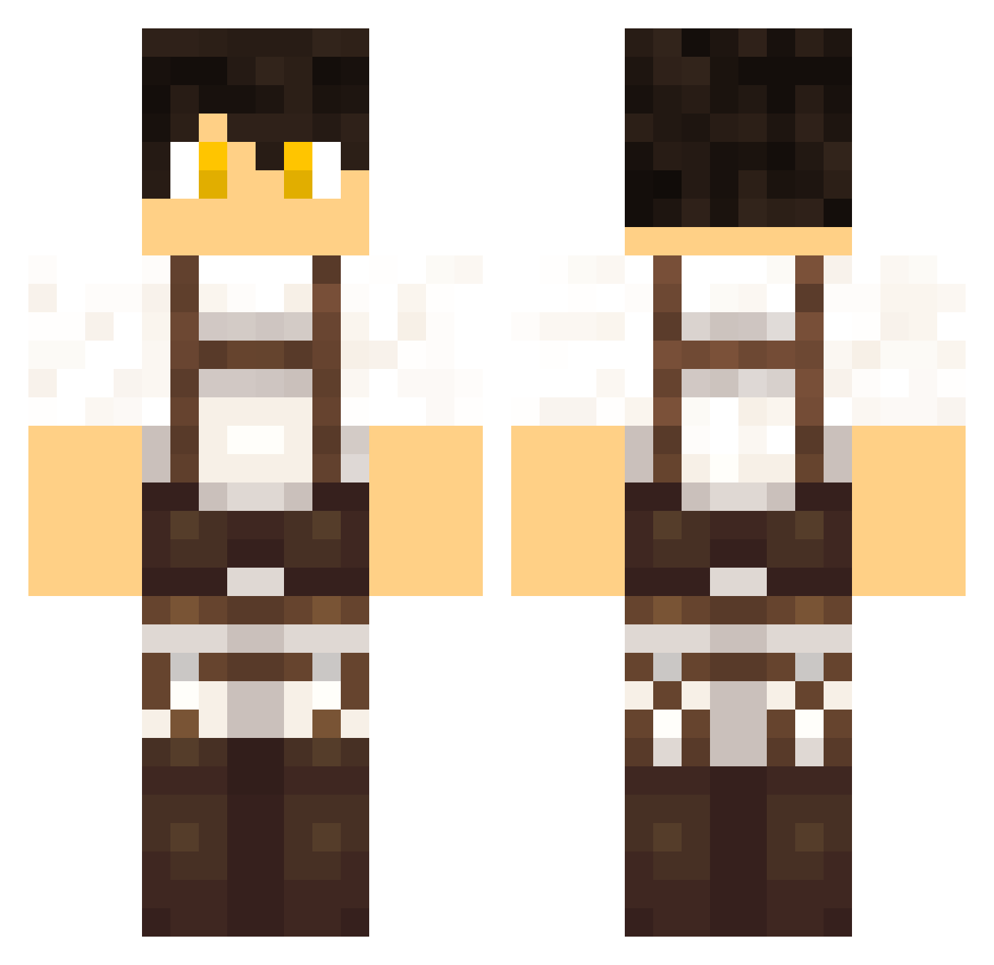 ArcaneAddict Minecraft skin, front and back view