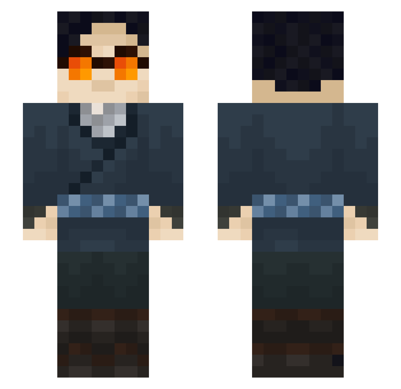 BizyIzzy Minecraft skin, front and back view