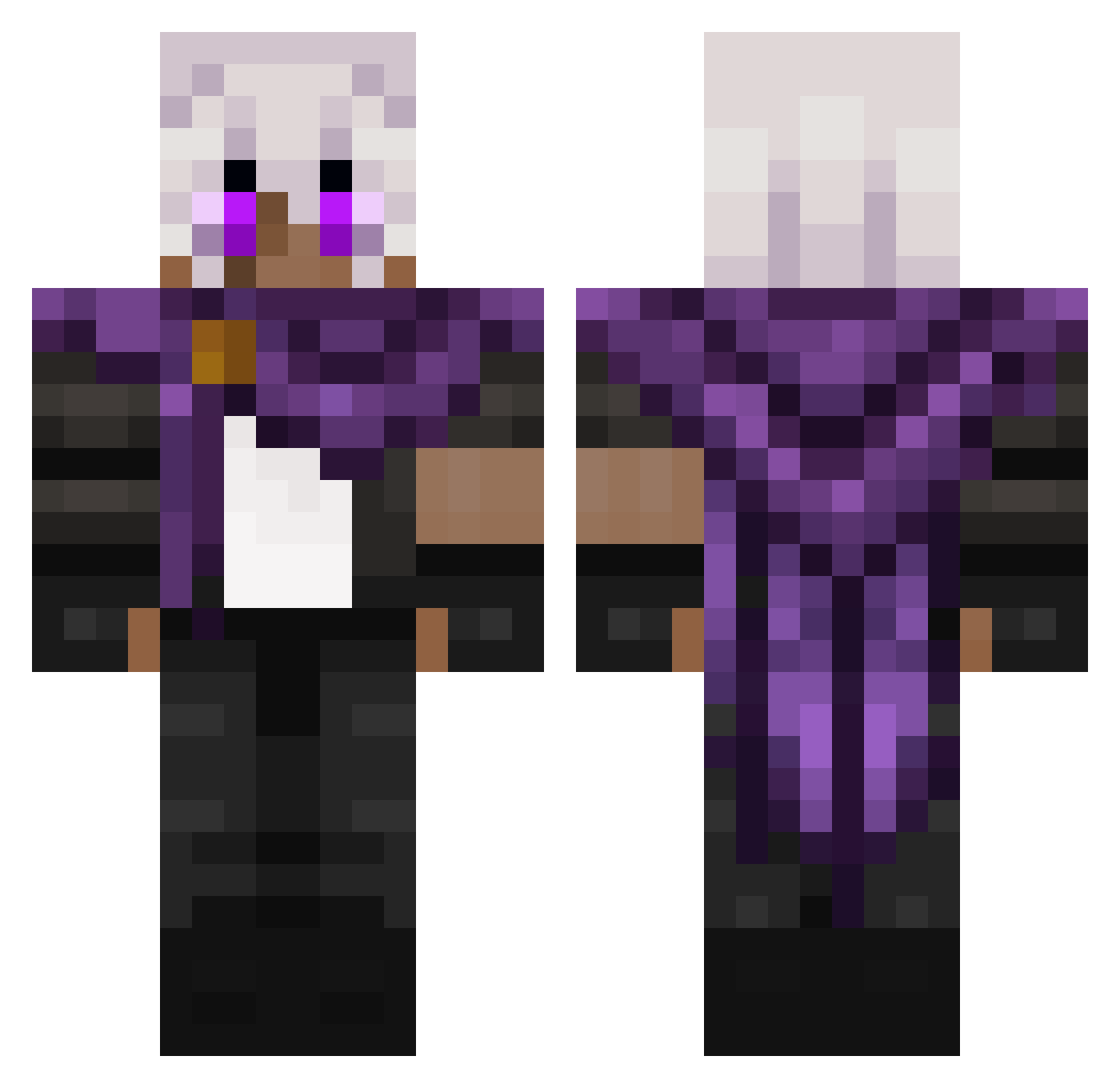 ziNSaNiTY_ Minecraft skin, front and back view