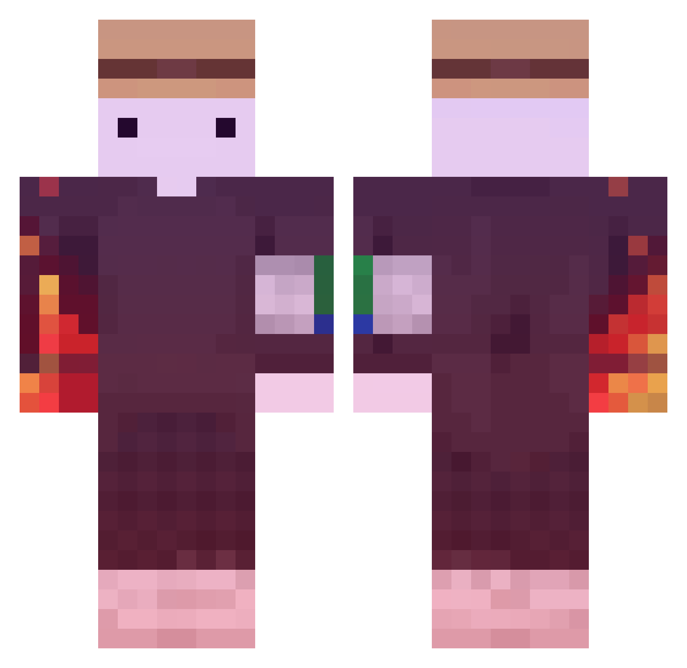 Scorp27 Minecraft skin, front and back view