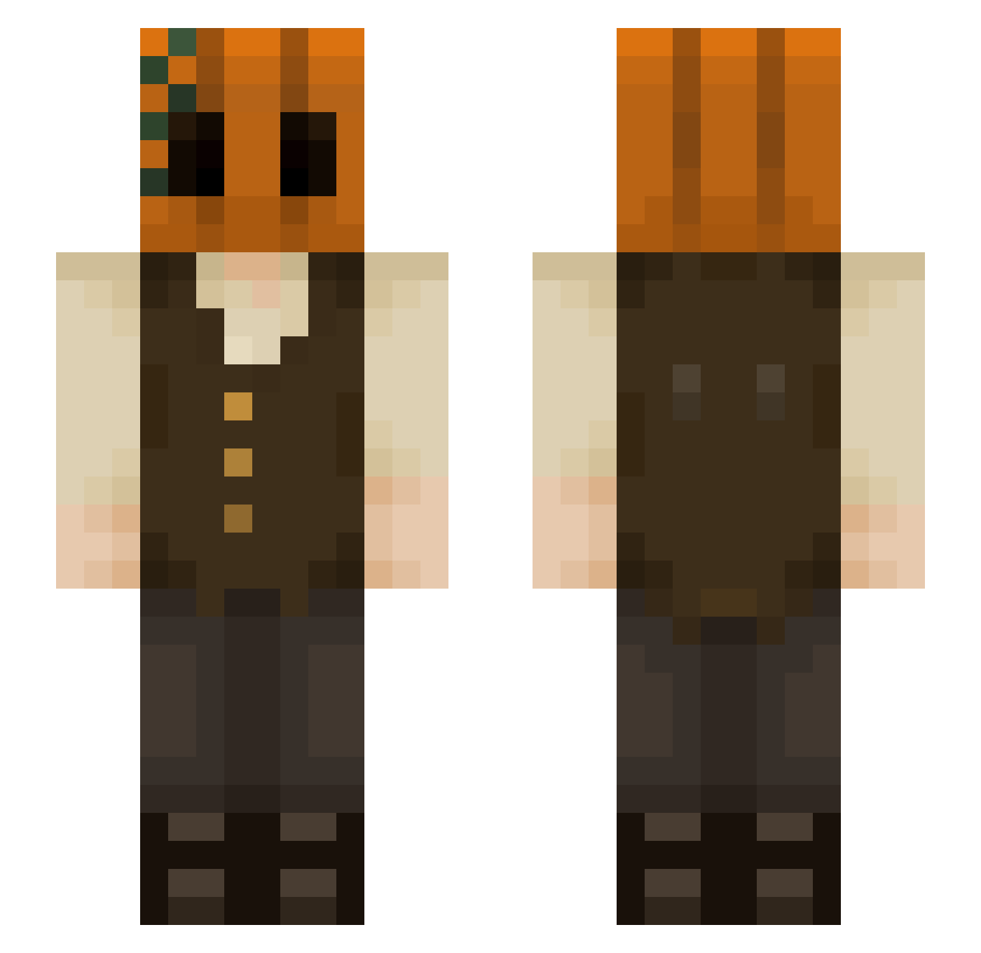 _Whalecom Minecraft skin, front and back view