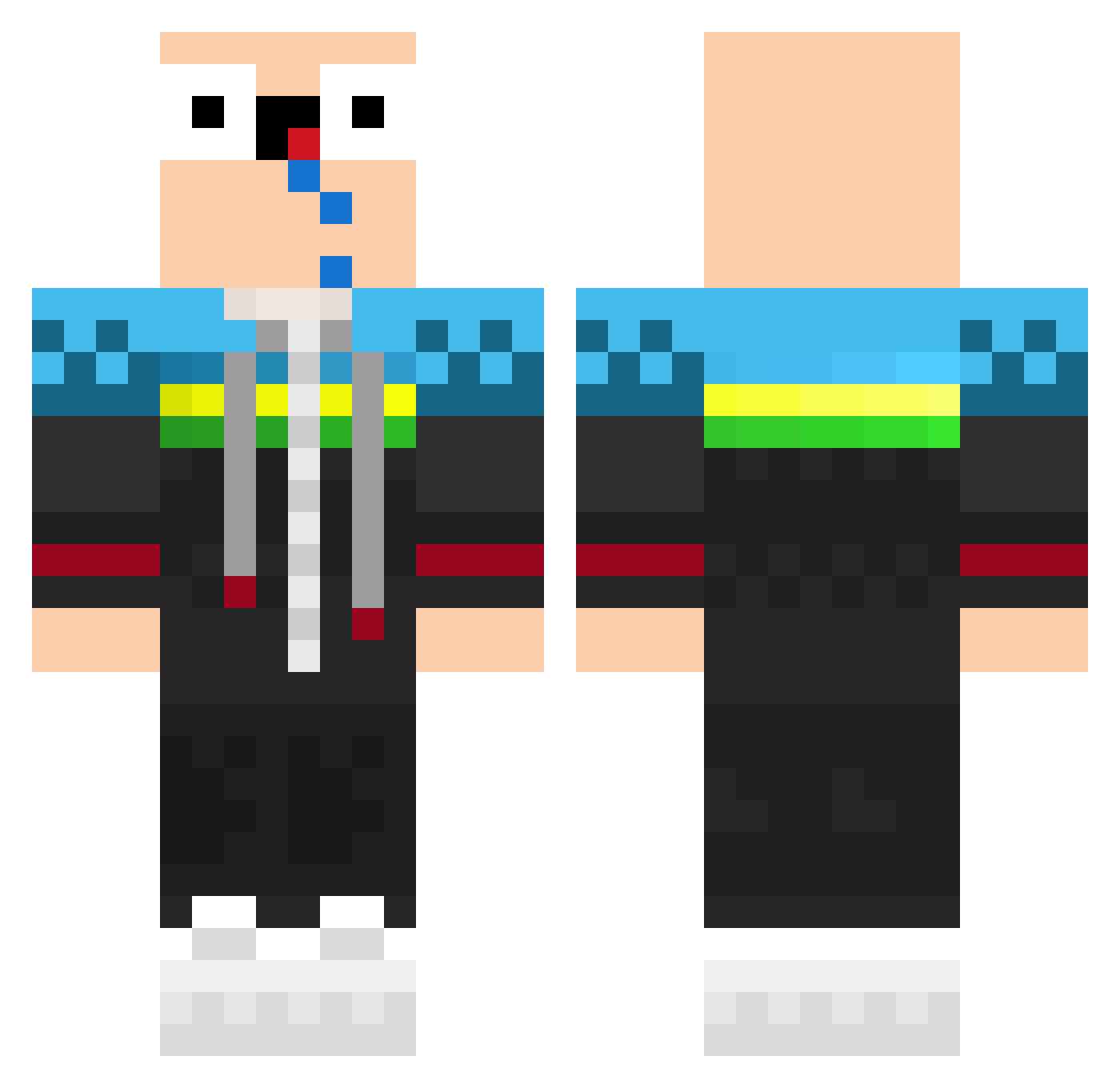 MELONENPOLIZIST Minecraft skin, front and back view