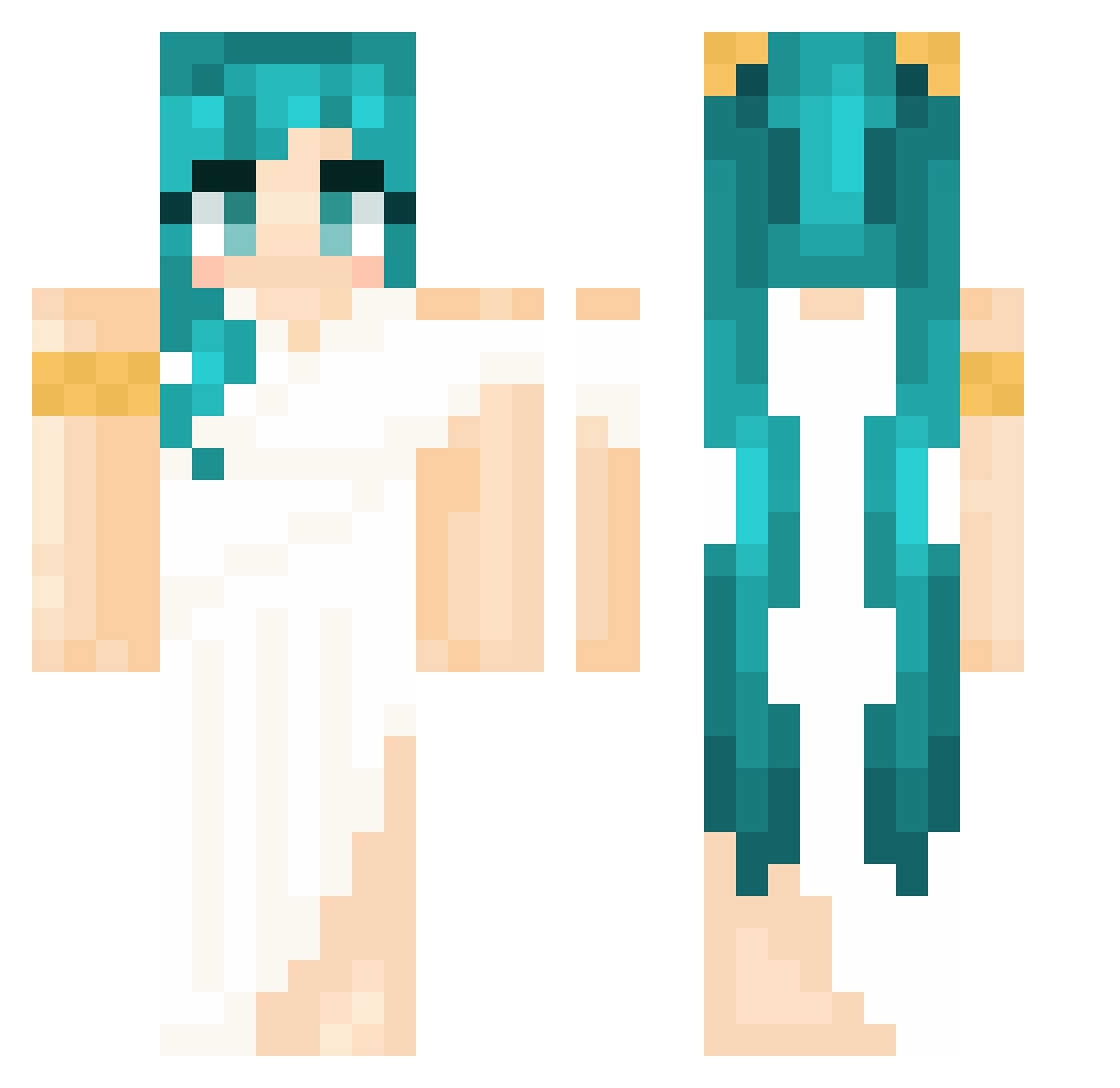 LaTigger Minecraft skin, front and back view