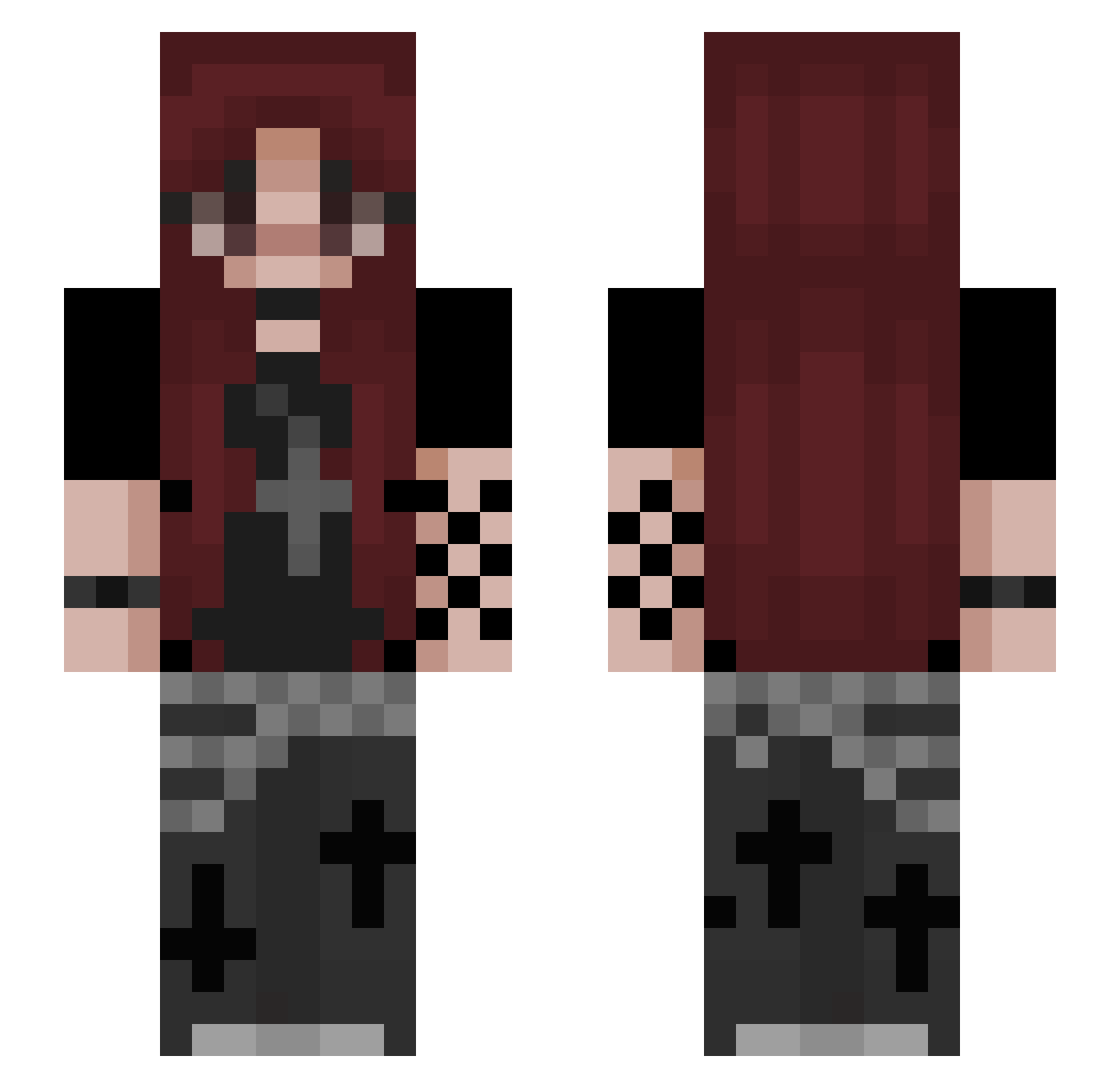 silviaadevi Minecraft skin, front and back view