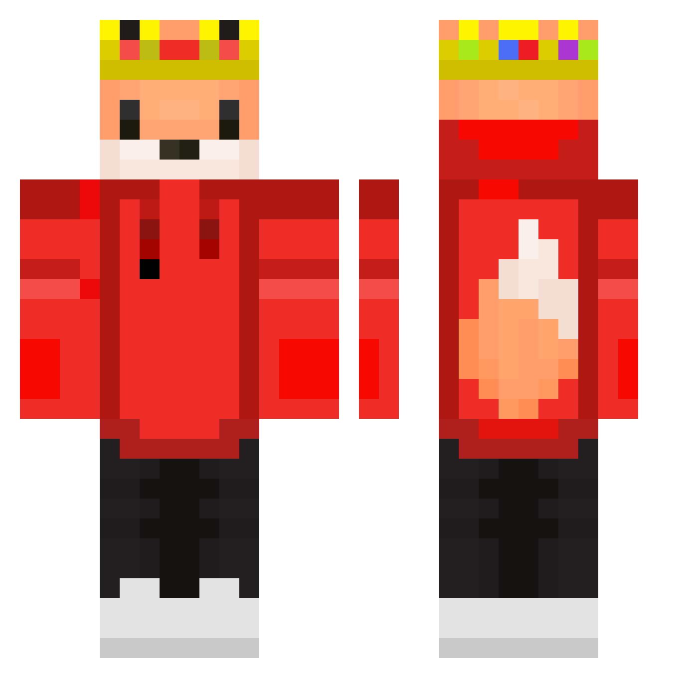 _xfenek Minecraft skin, front and back view