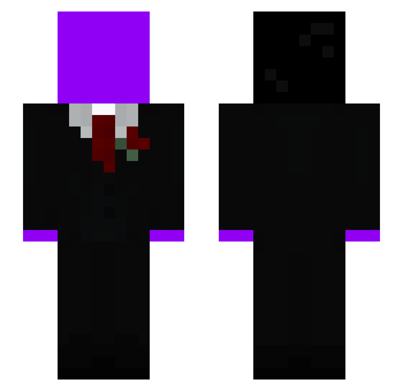 Cryptography Minecraft skin, front and back view