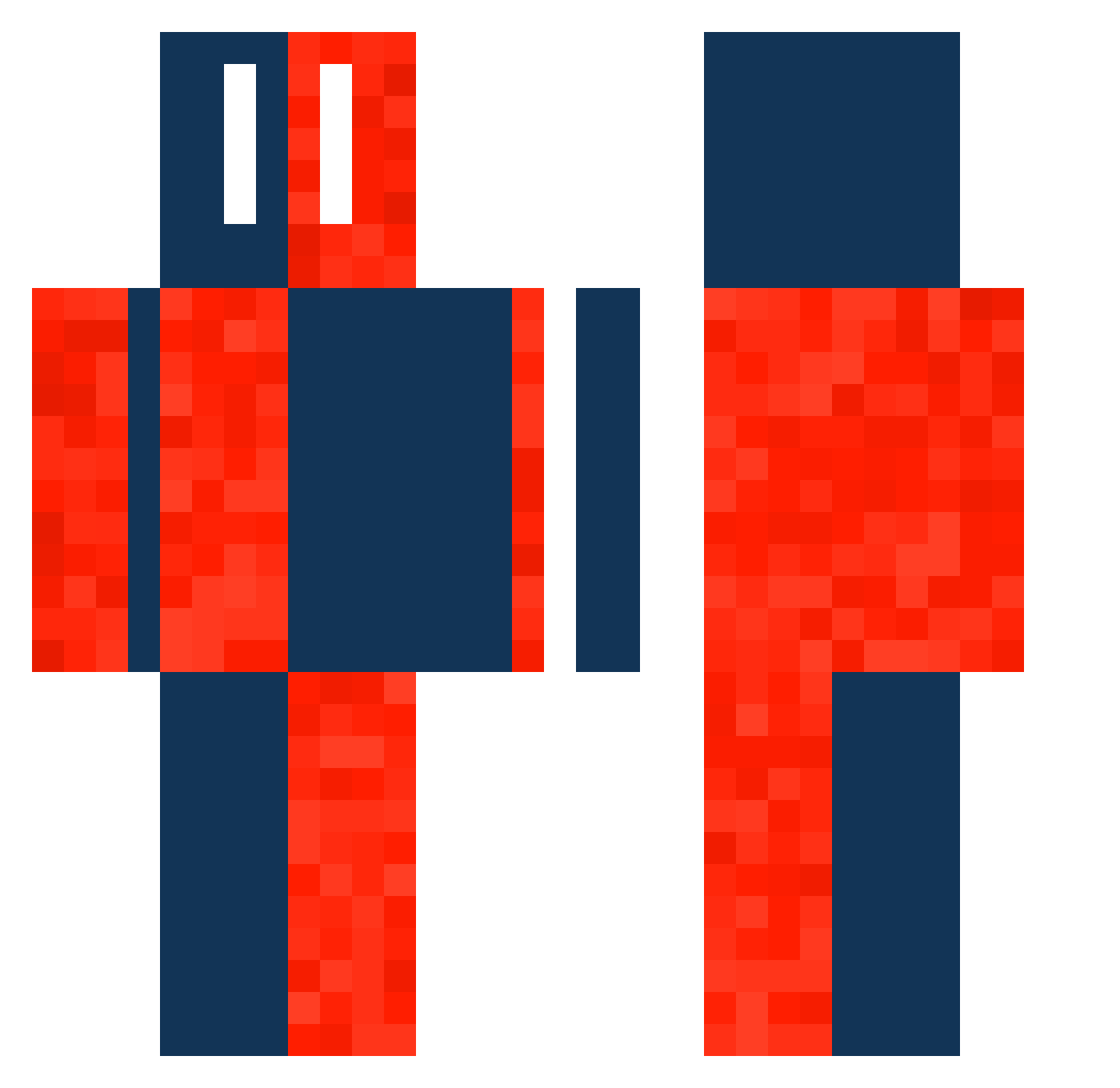 Reinflate Minecraft skin, front and back view