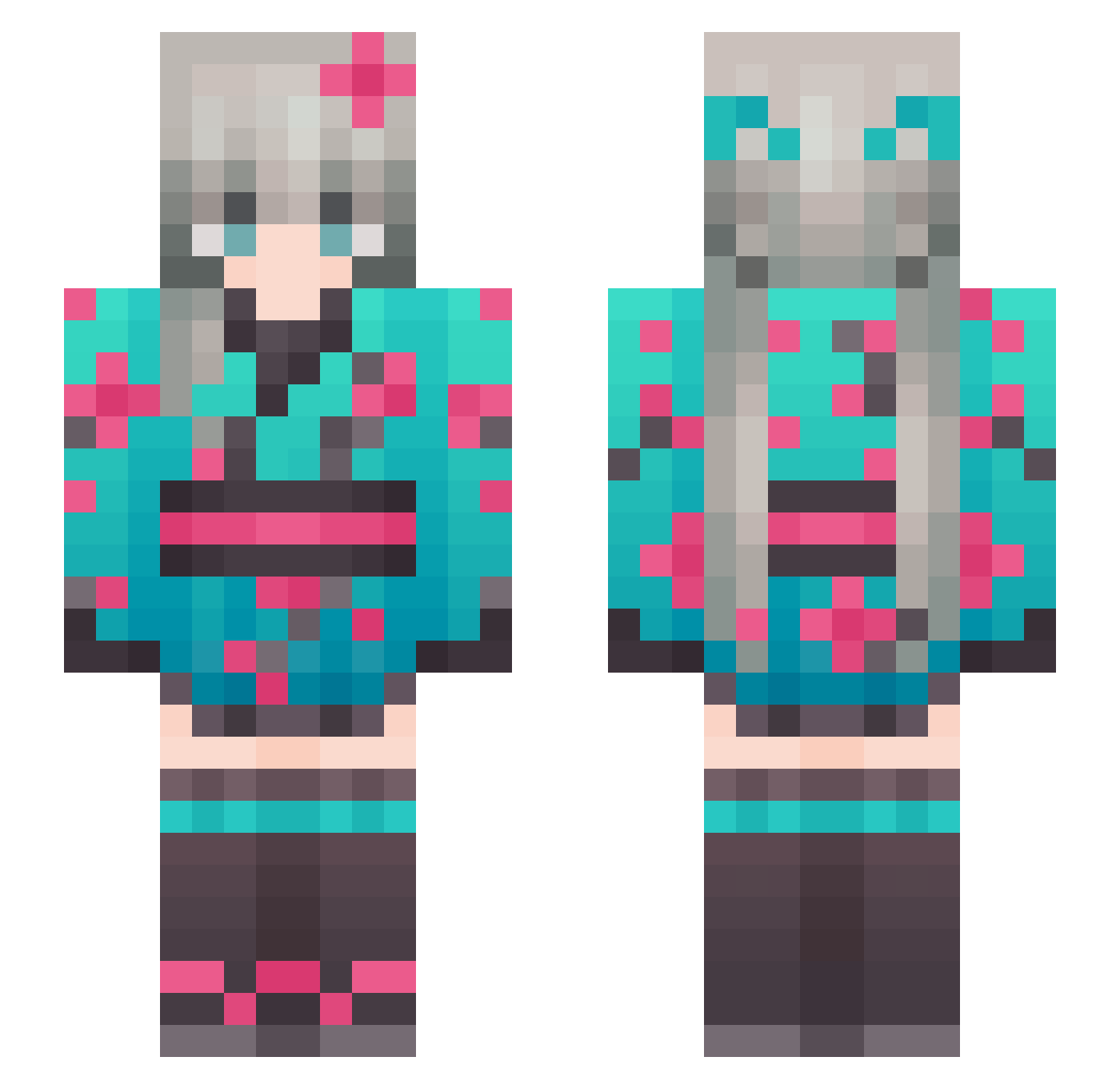 Lawless33 Minecraft skin, front and back view