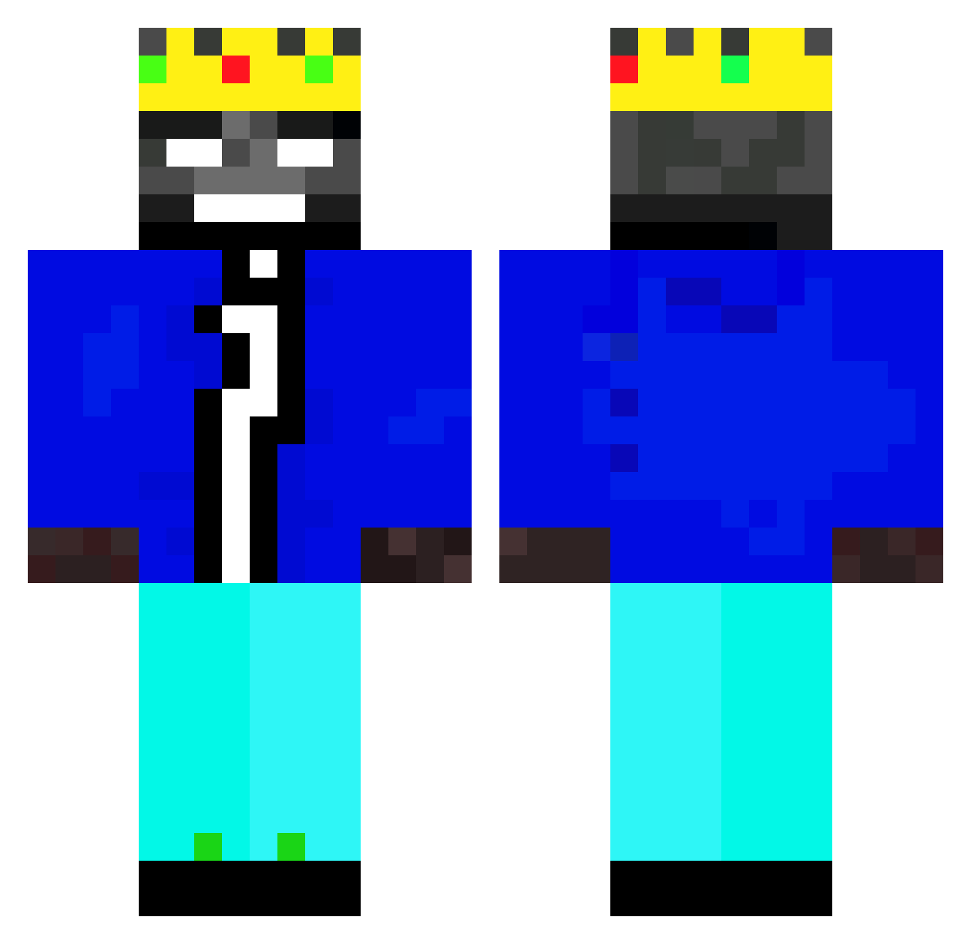 SuperWitheeer7 Minecraft skin, front and back view